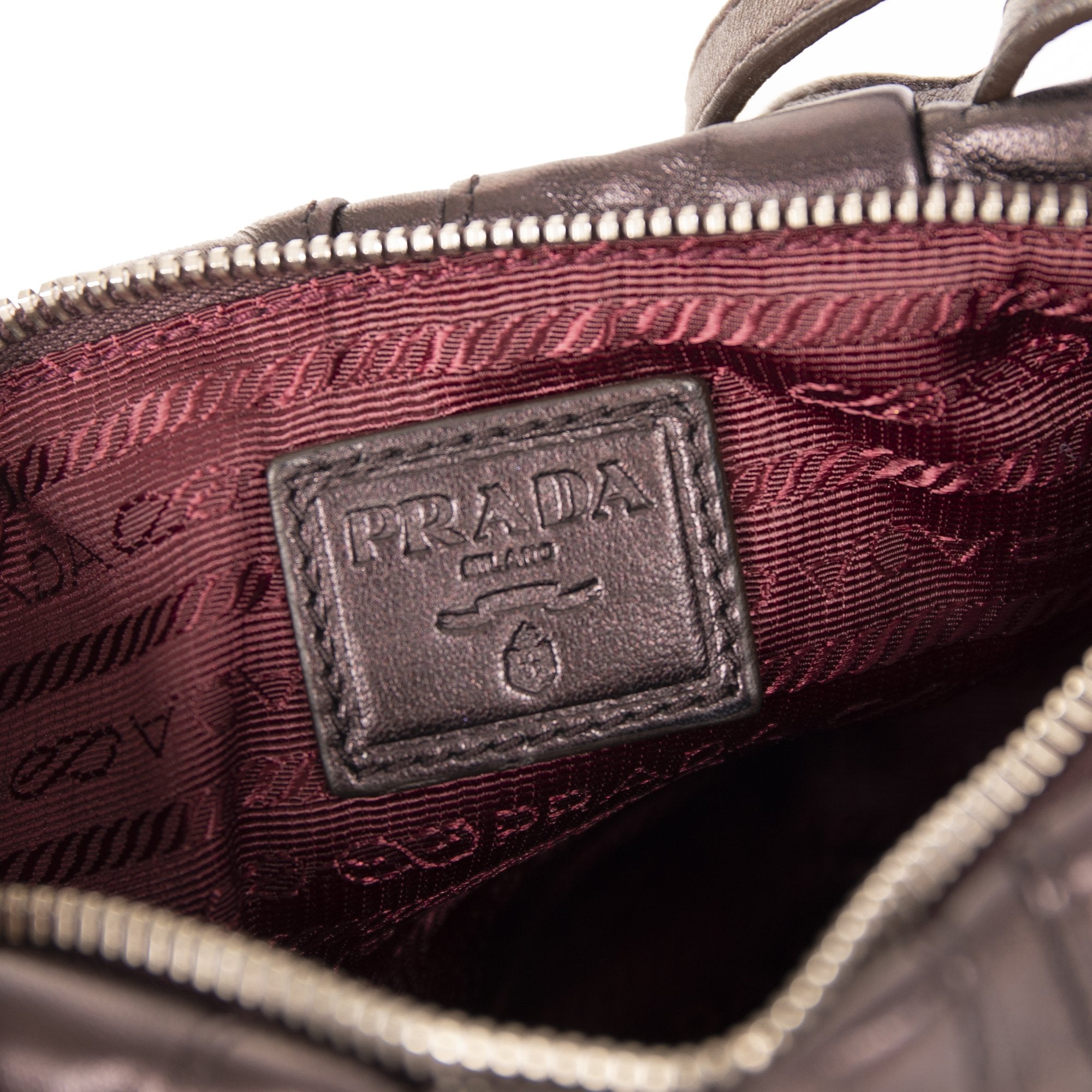 Prada Metallic Nappa Waves Wristlet