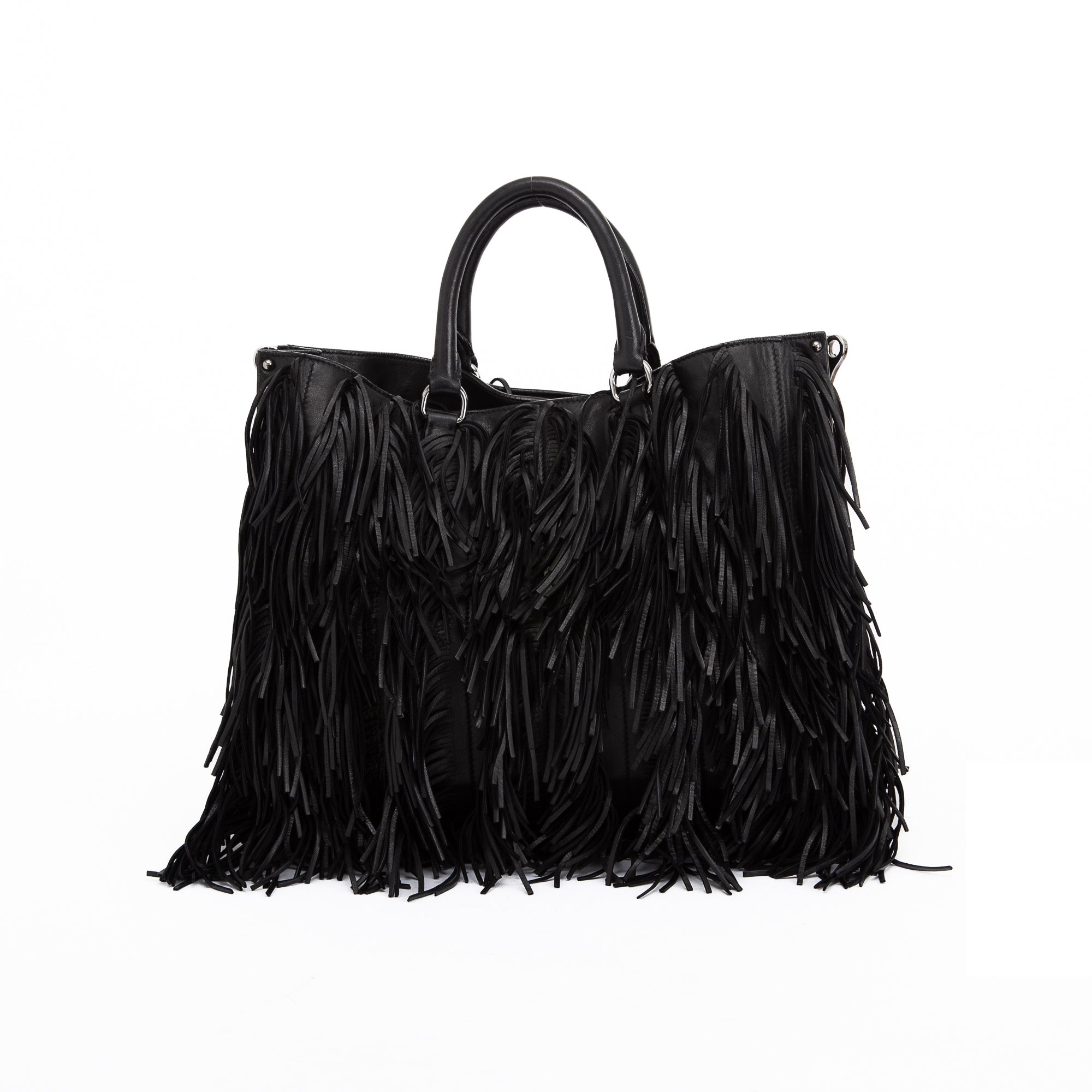 Prada Nappa Leather Fringe Tote w/ Strap