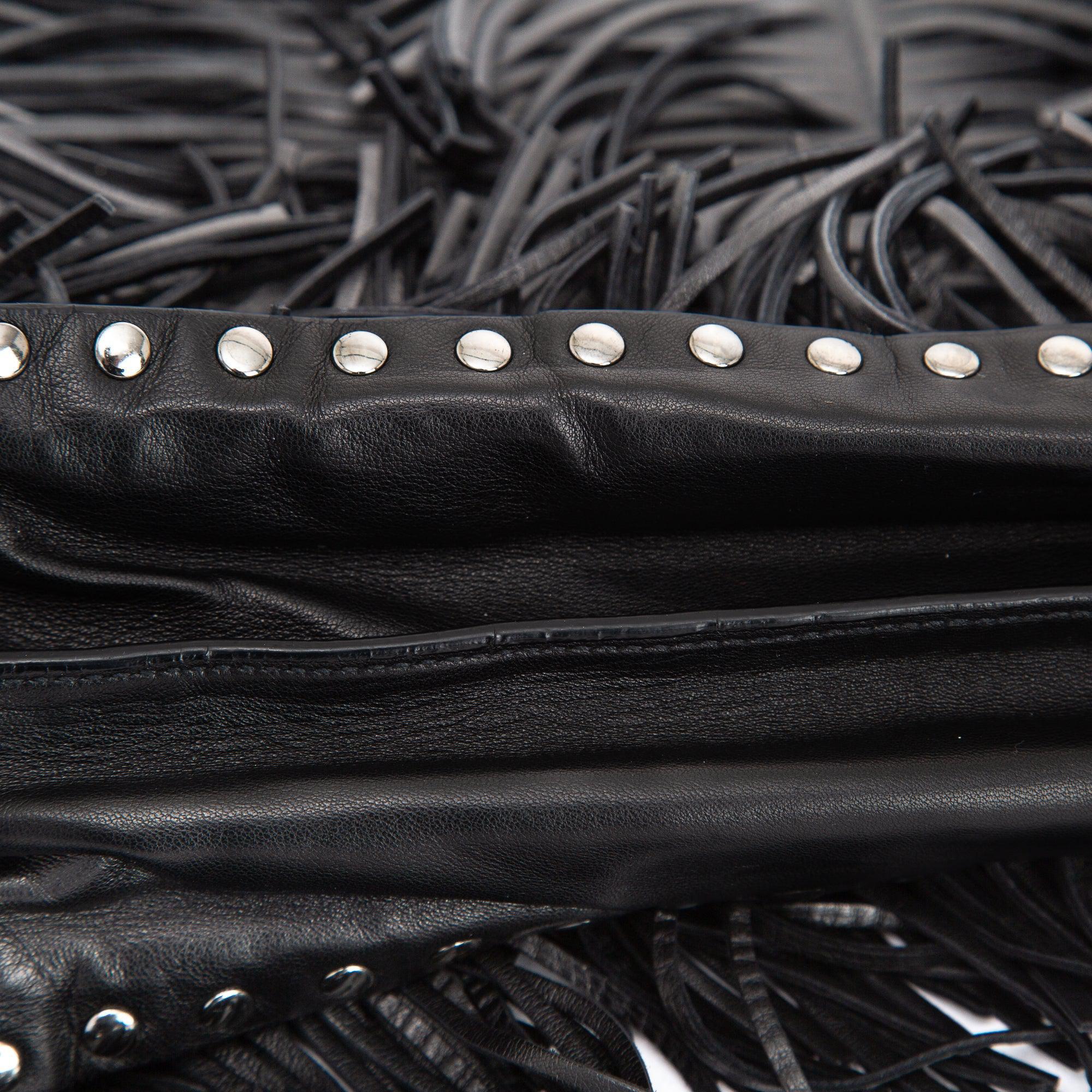 Prada Nappa Leather Fringe Tote w/ Strap