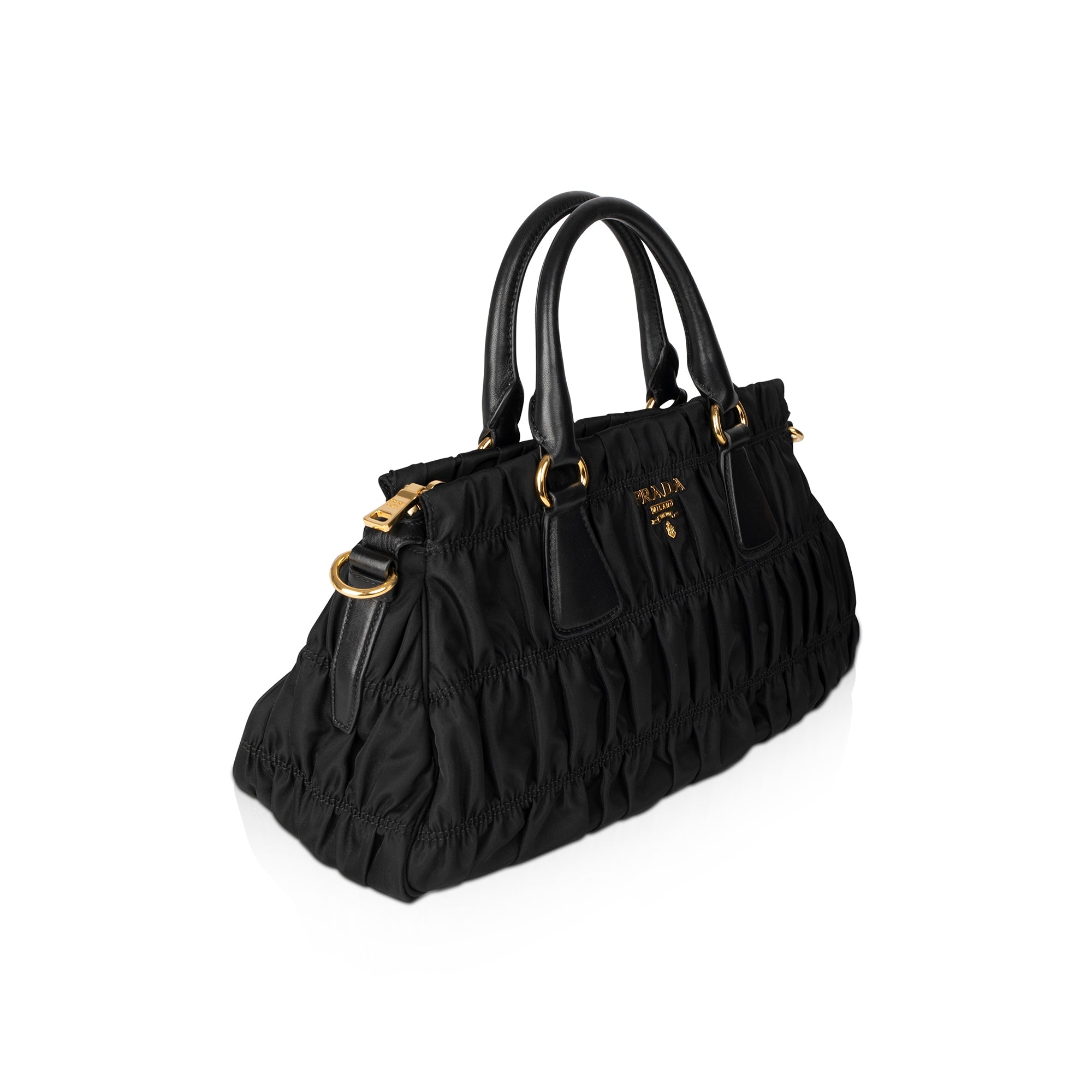 Prada Nappa-Trimmed Tessuto Gaufre Tote w/ Box & Authenticity Card