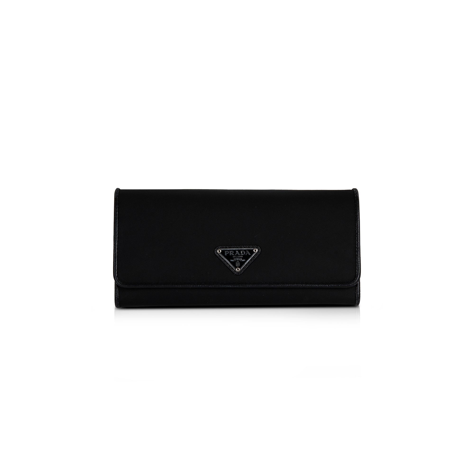 Prada Nylon & Saffiano Leather Continental Wallet
