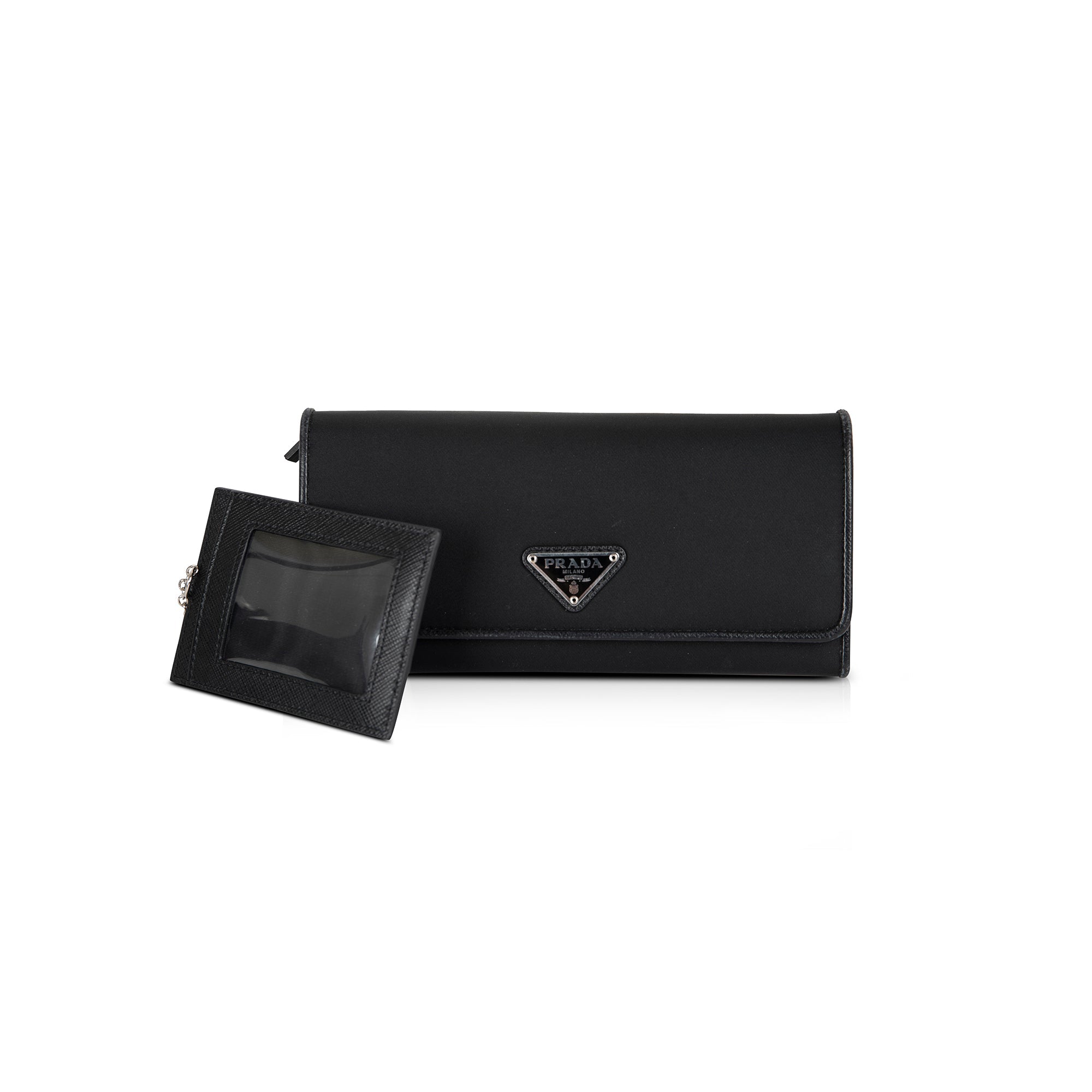 Prada Nylon & Saffiano Leather Continental Wallet