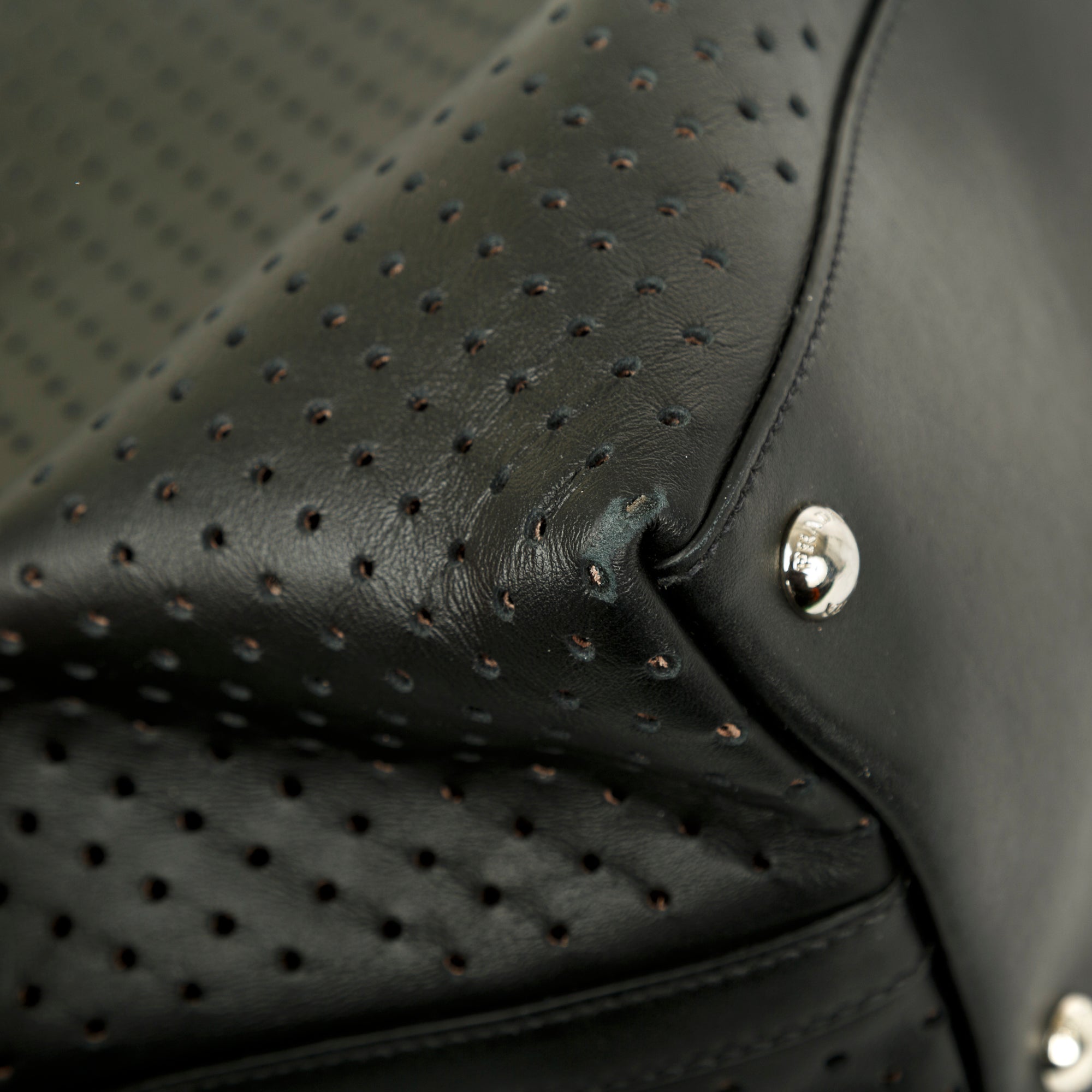 Prada Perforated Scamosciato Tote w/ Pouch