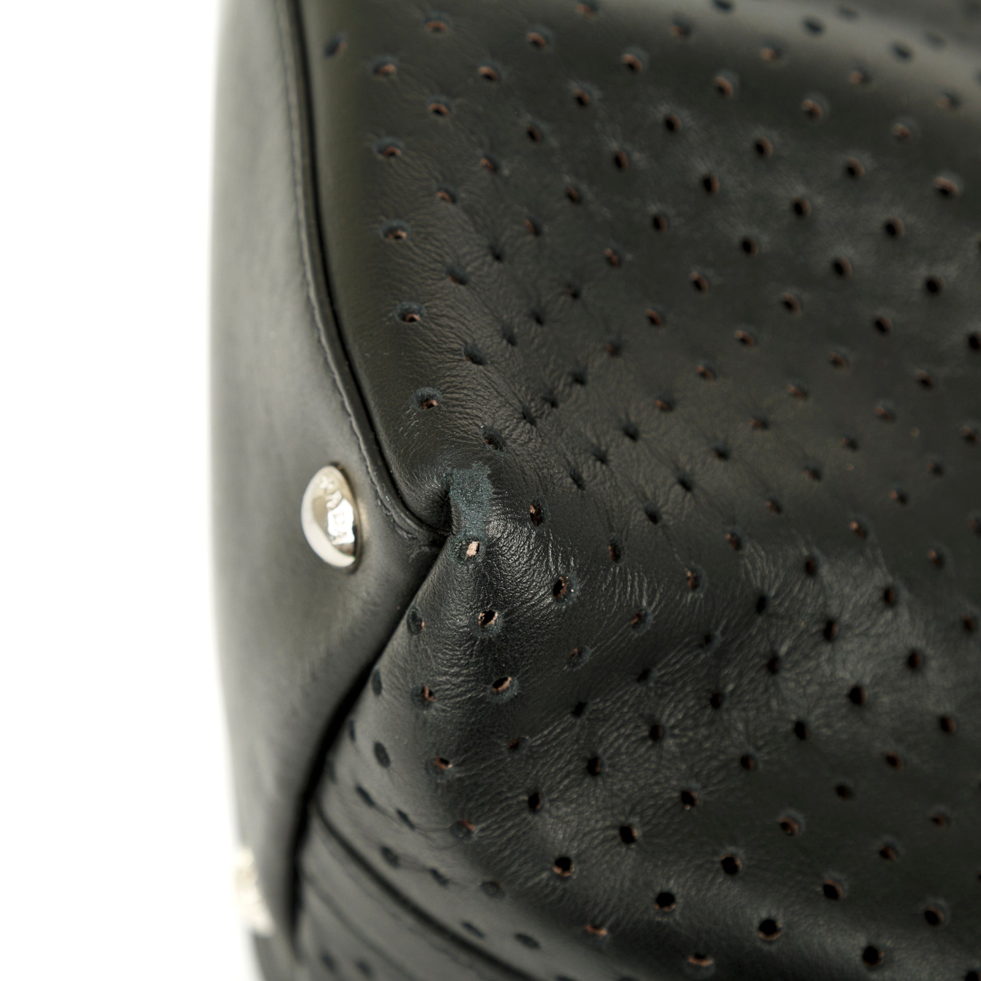 Prada Perforated Scamosciato Tote w/ Pouch