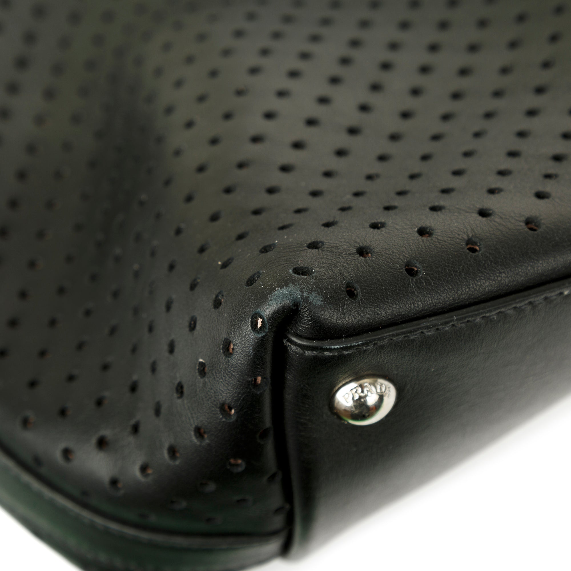 Prada Perforated Scamosciato Tote w/ Pouch