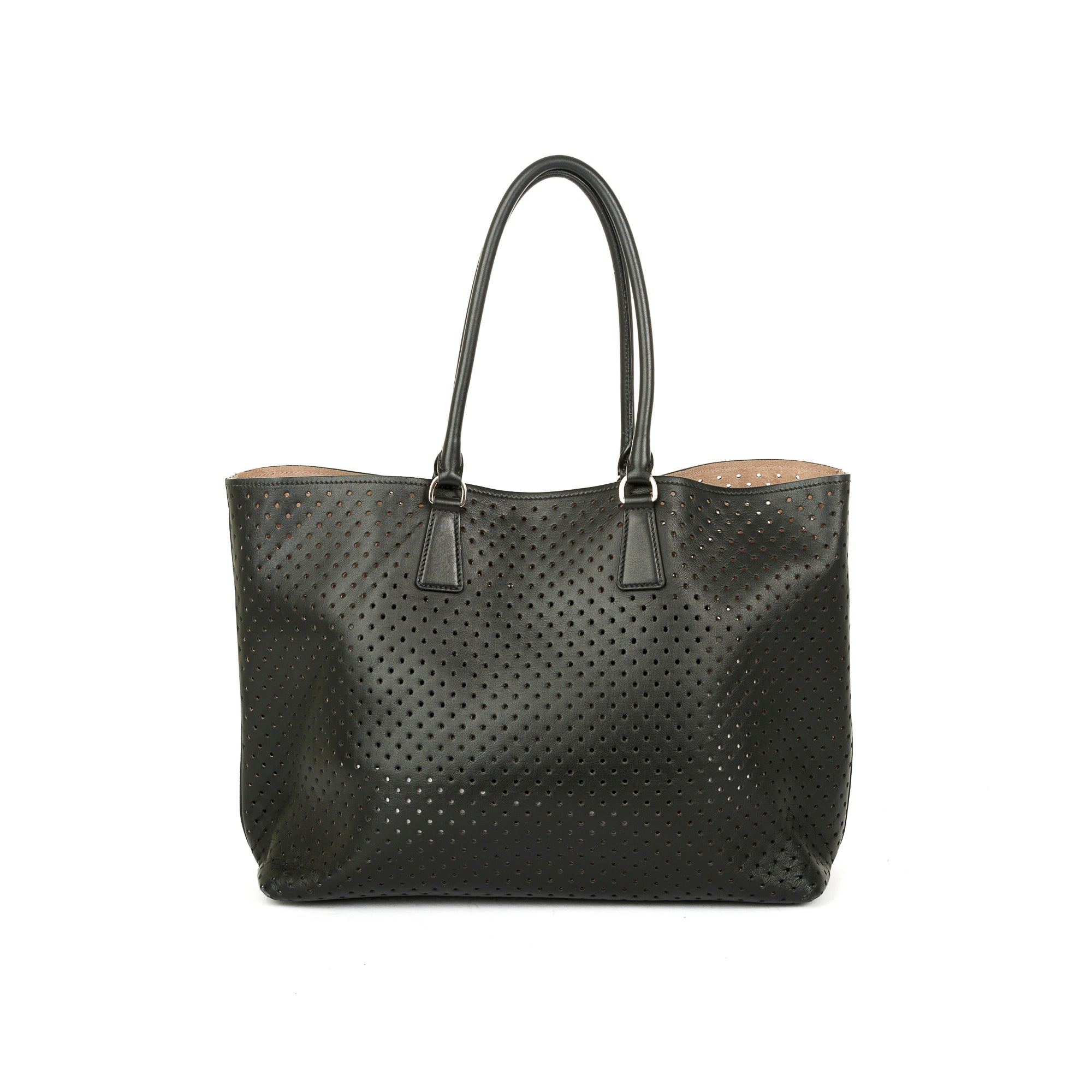 Prada Perforated Scamosciato Tote w/ Pouch