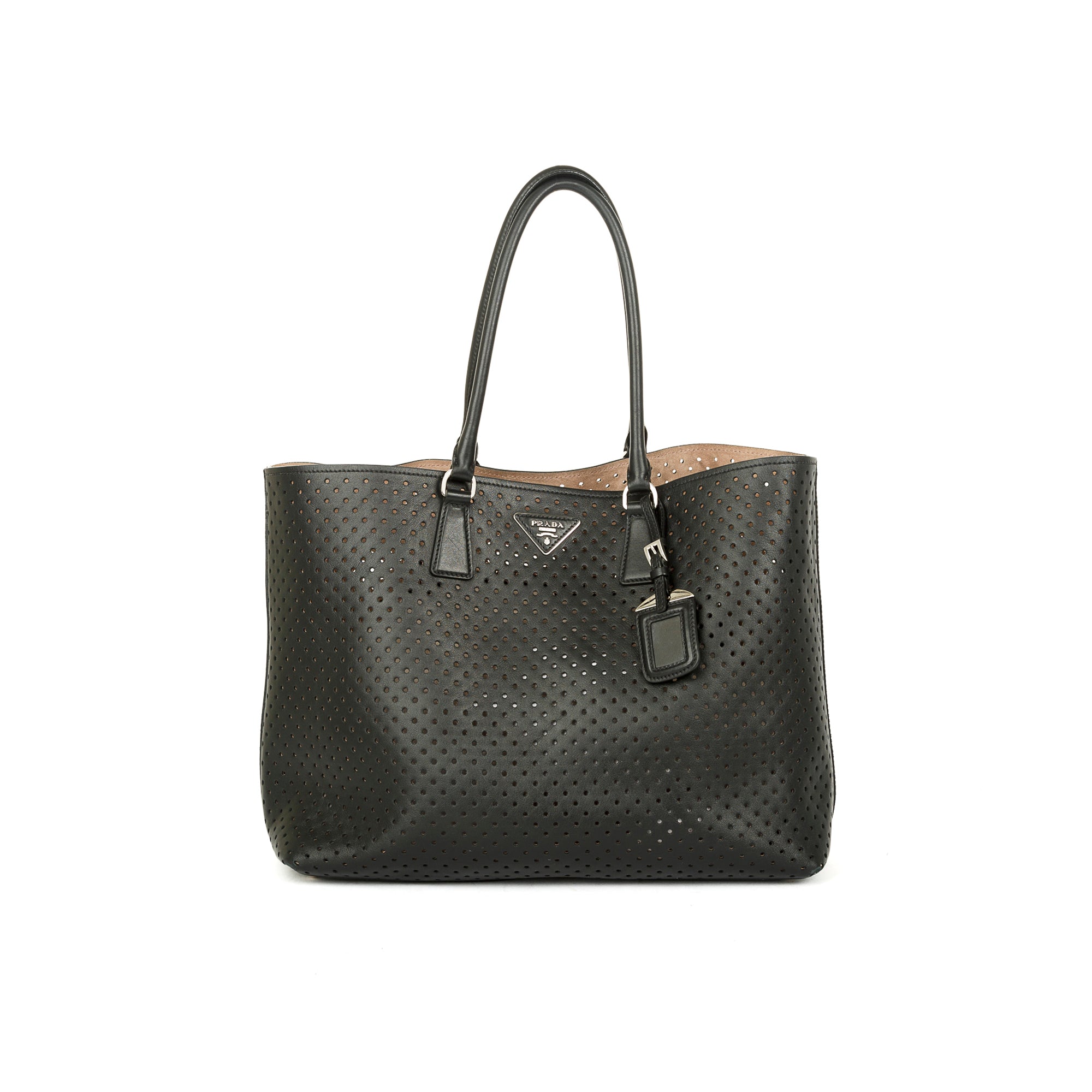Prada Perforated Scamosciato Tote w/ Pouch