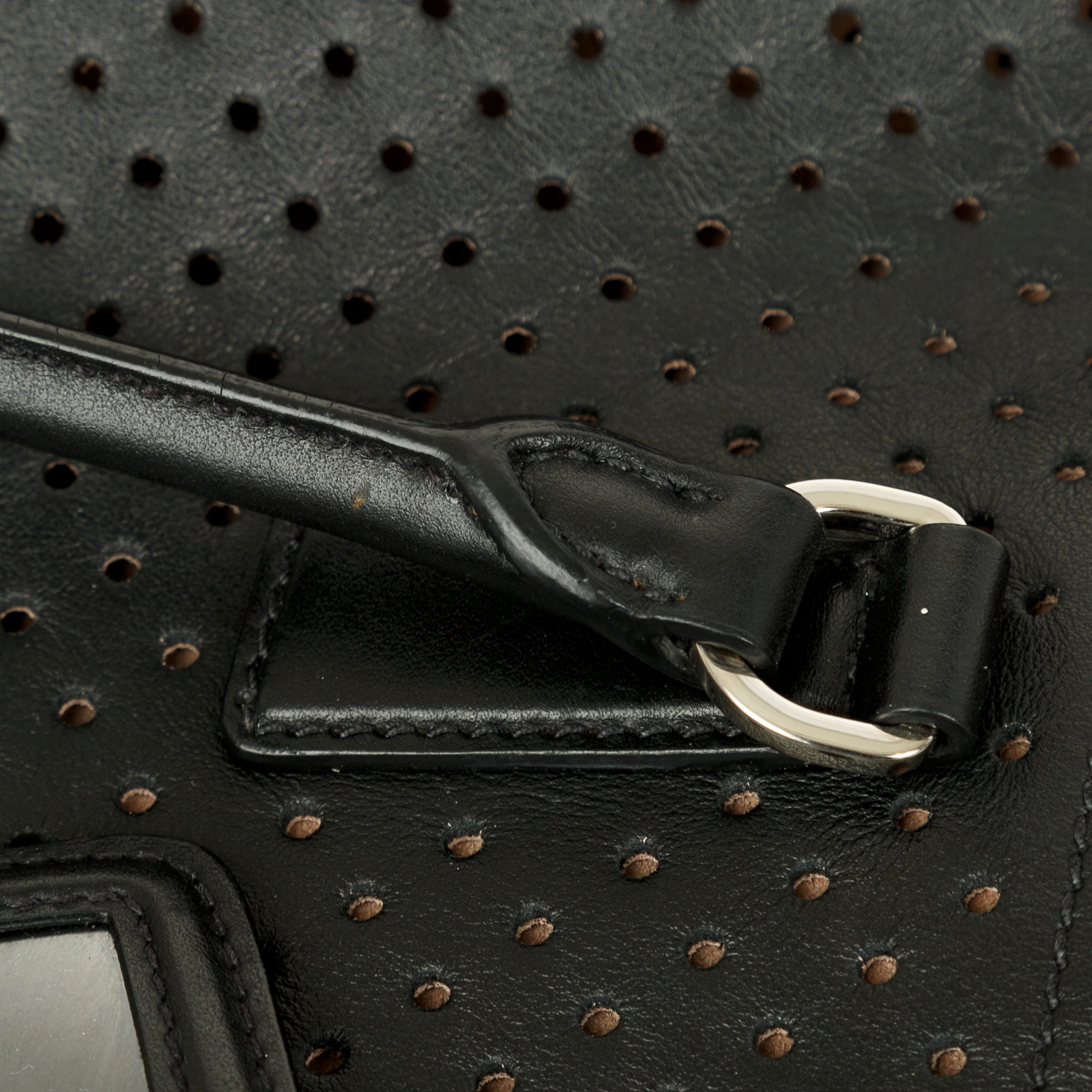Prada Perforated Scamosciato Tote w/ Pouch