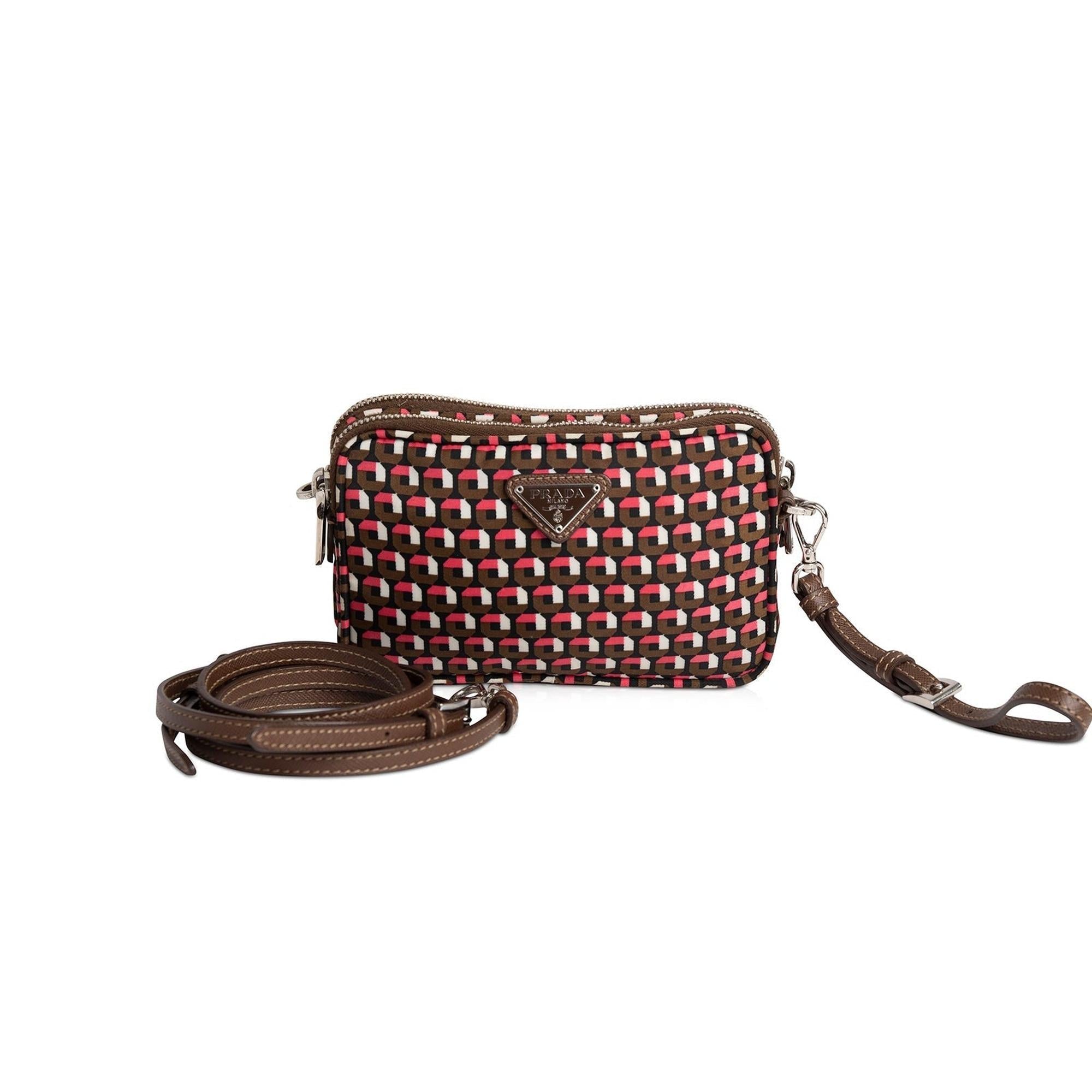 Prada Printed Tessuto Nylon Convertible Crossbody Bag