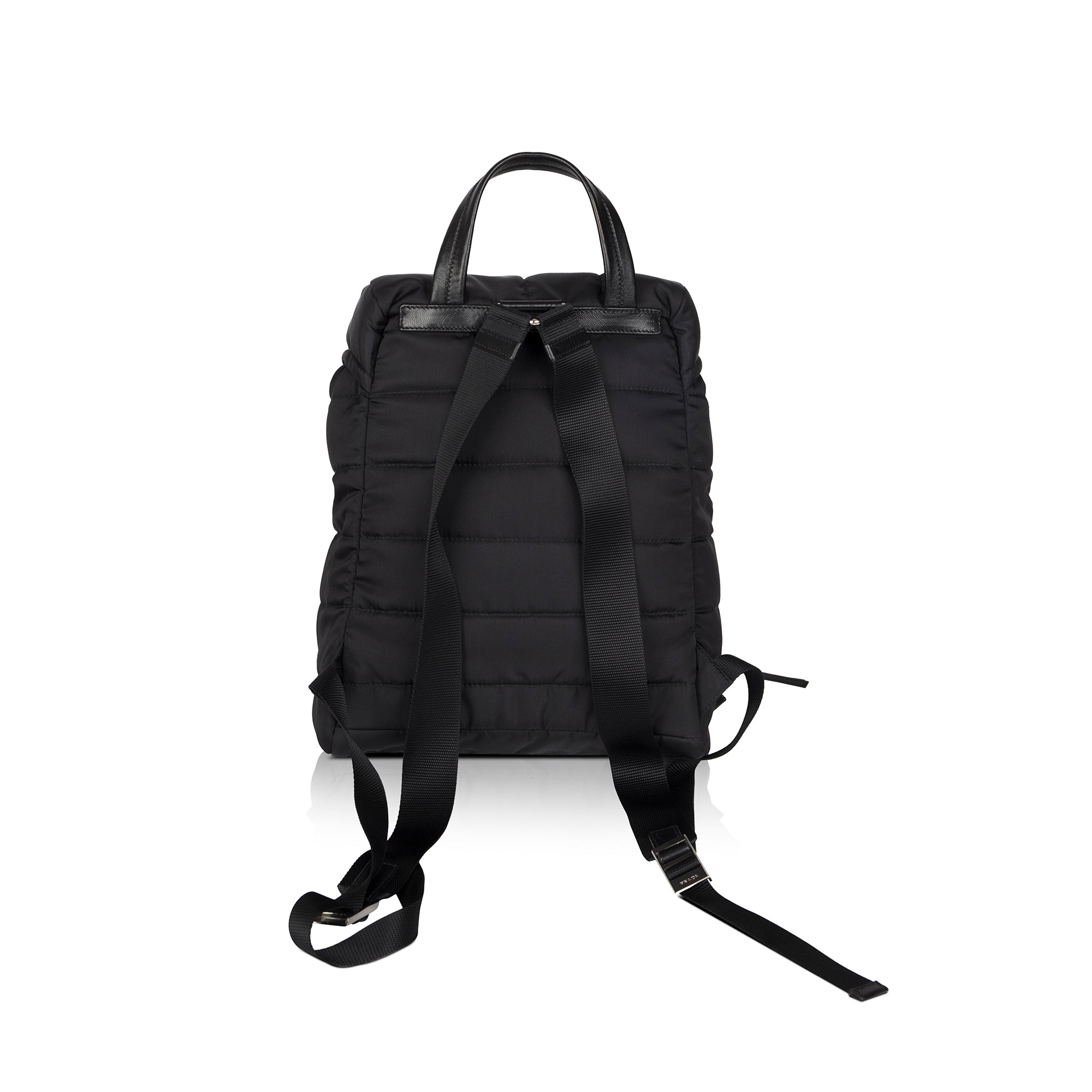 Prada Quilted Tessuto Nylon Double Buckle Backpack