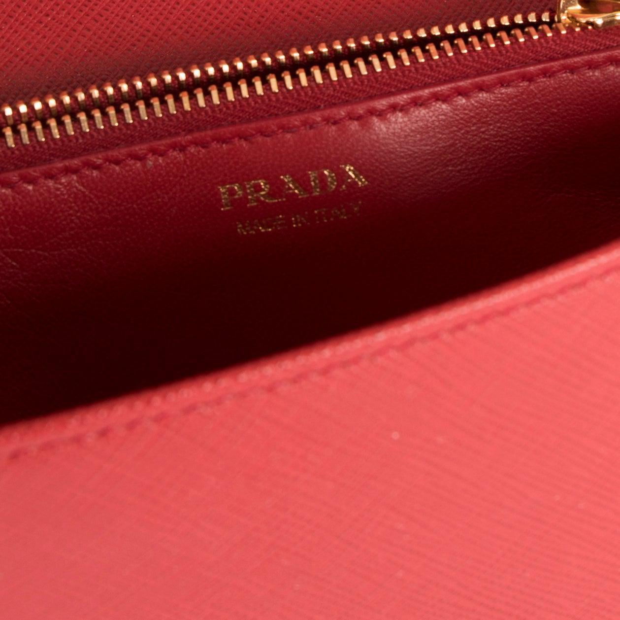 Prada Red Saffiano Leather Shoulder Bag