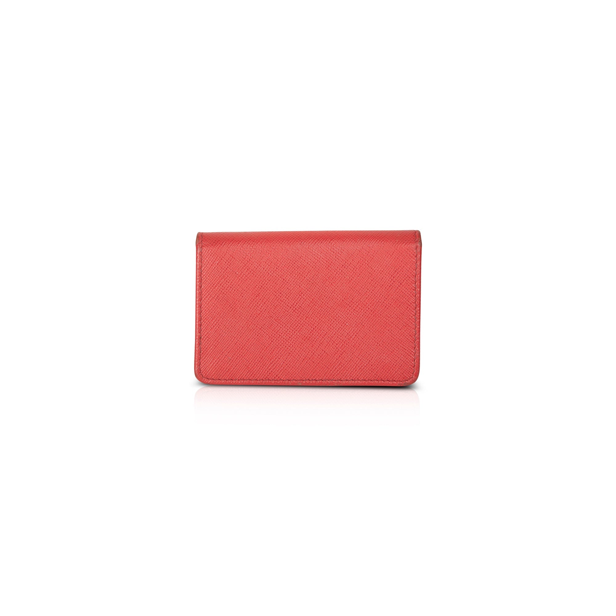Prada Saffiano Leather Flap Card Holder