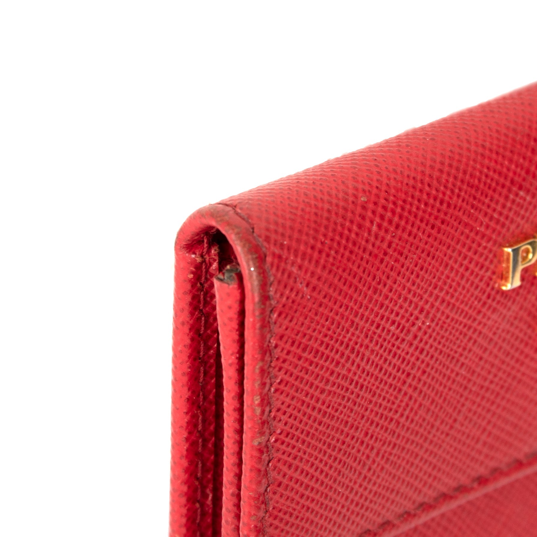 Prada Saffiano Leather Flap Card Holder