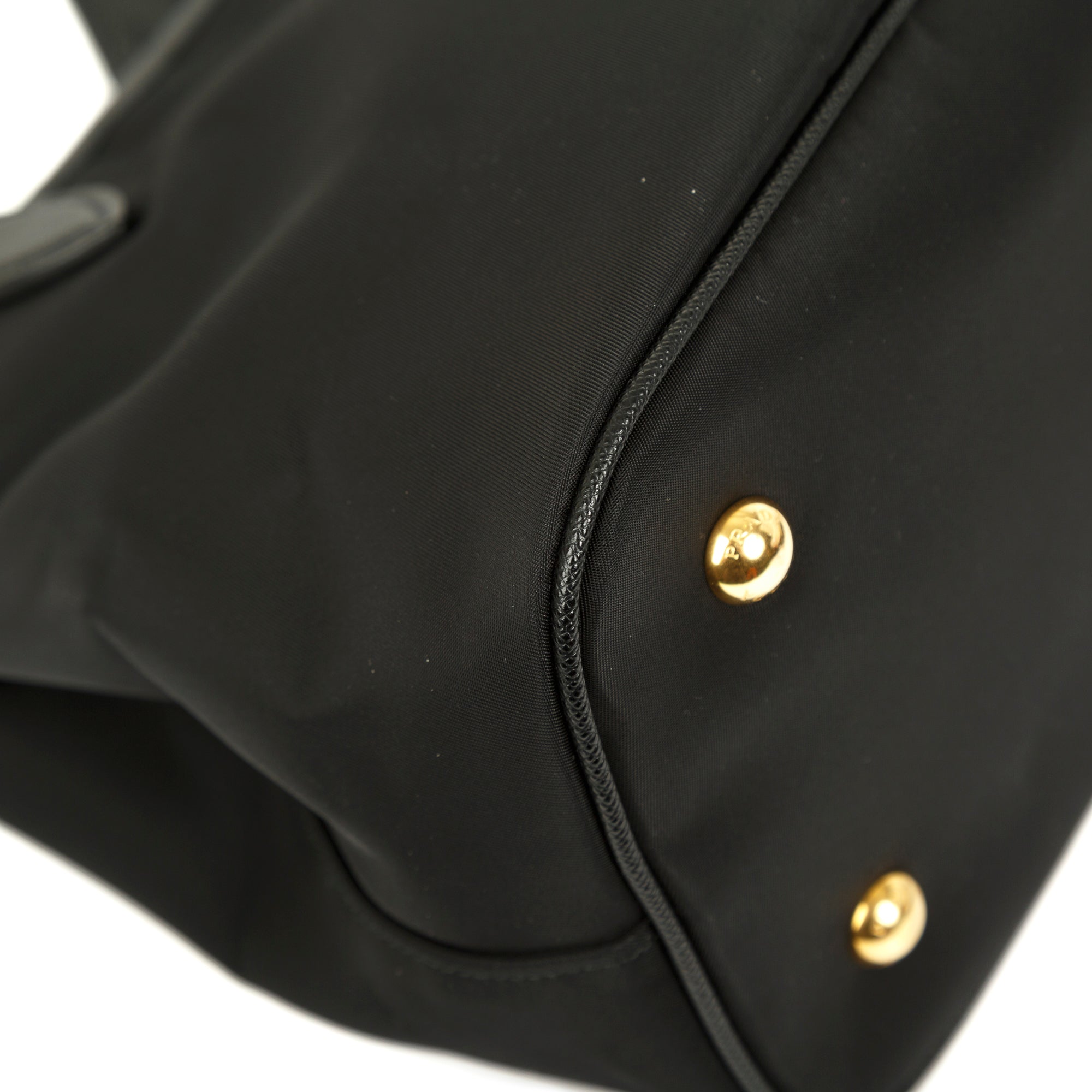 Prada Saffiano Leather-Trimmed Tessuto Nylon Satchel w/ Strap & Authenticity Card