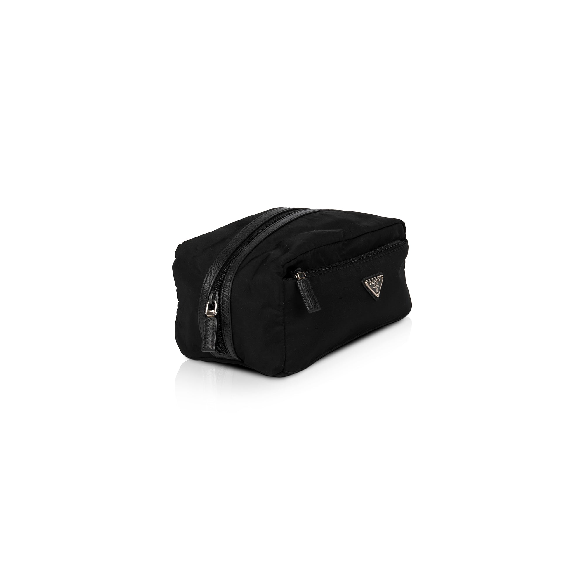 Prada Saffiano Leather Trimmed Tessuto Nylon Toiletry Bag
