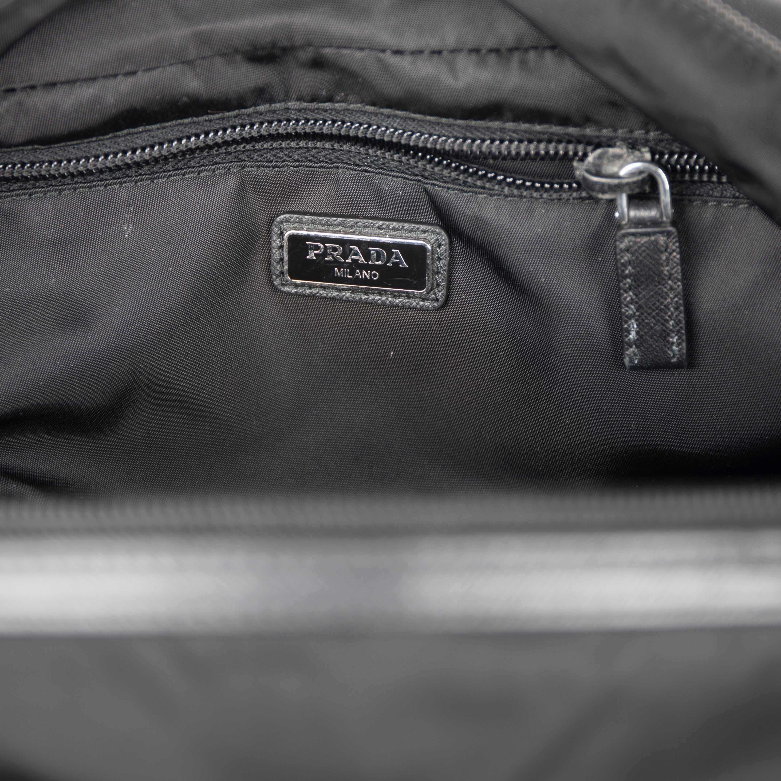 Prada Saffiano Leather Trimmed Tessuto Nylon Toiletry Bag