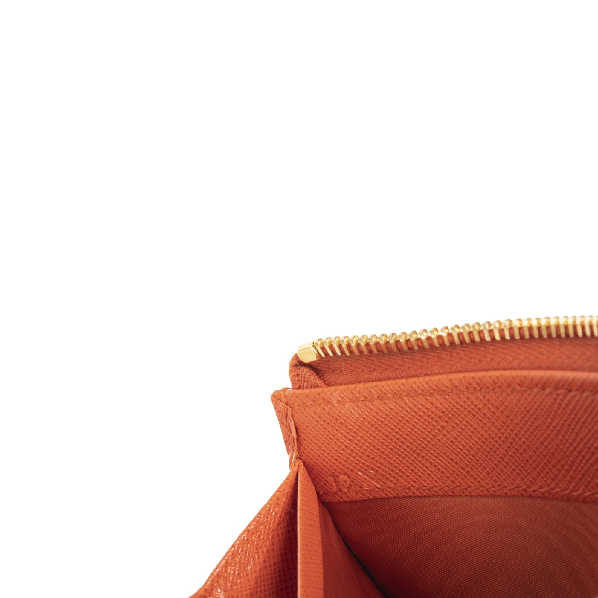 Prada Saffiano Lux Half Zip Wallet