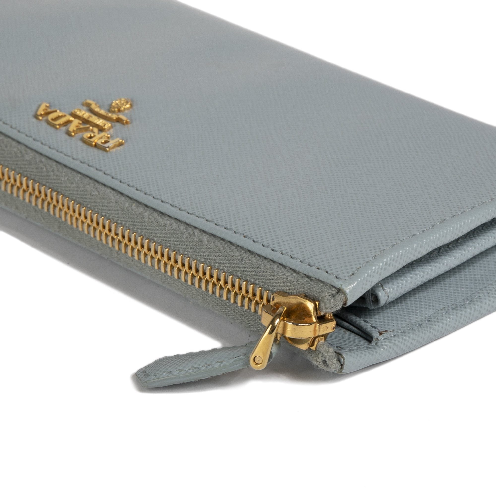 Prada Saffiano Lux Half Zip Wallet w/ Box