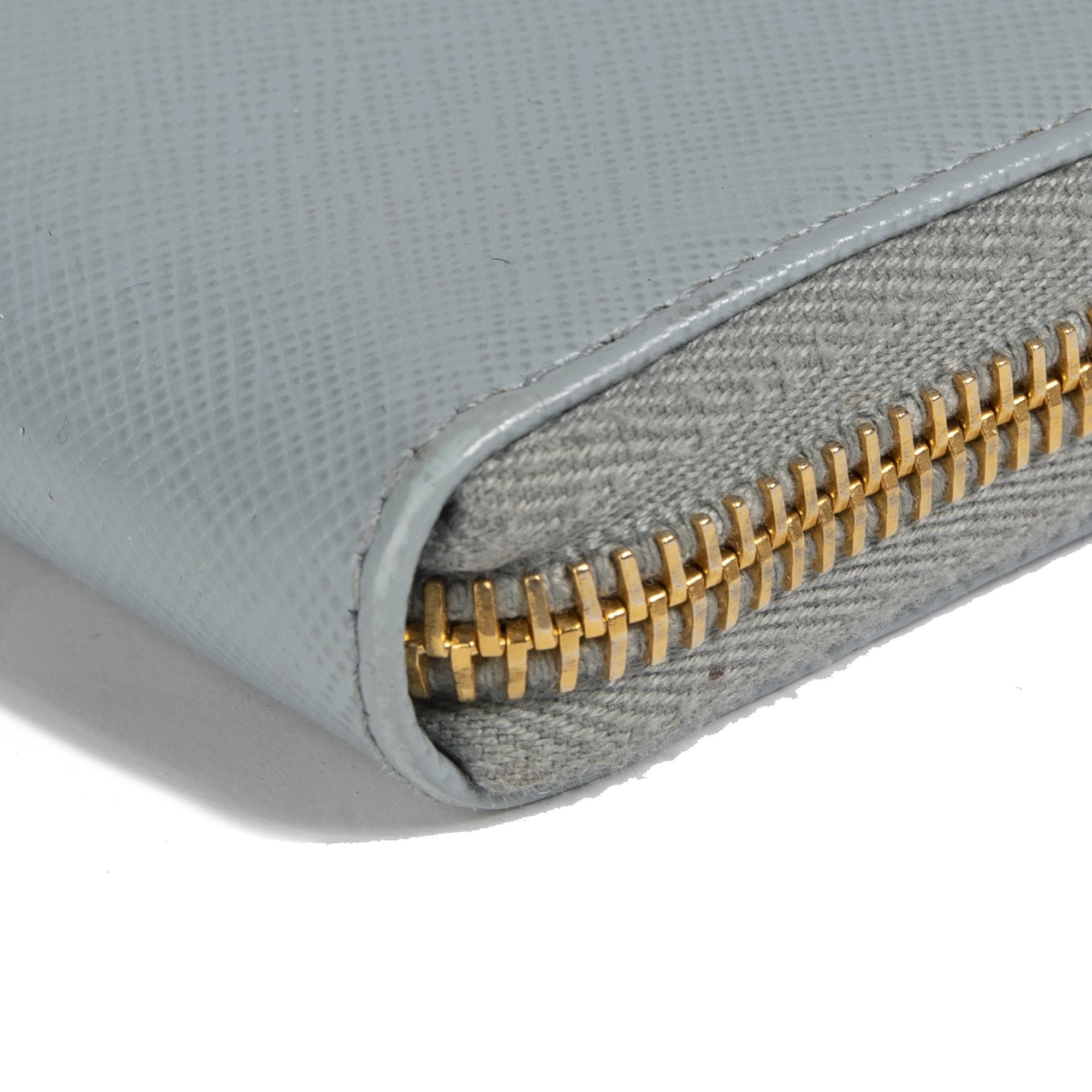 Prada Saffiano Lux Half Zip Wallet w/ Box