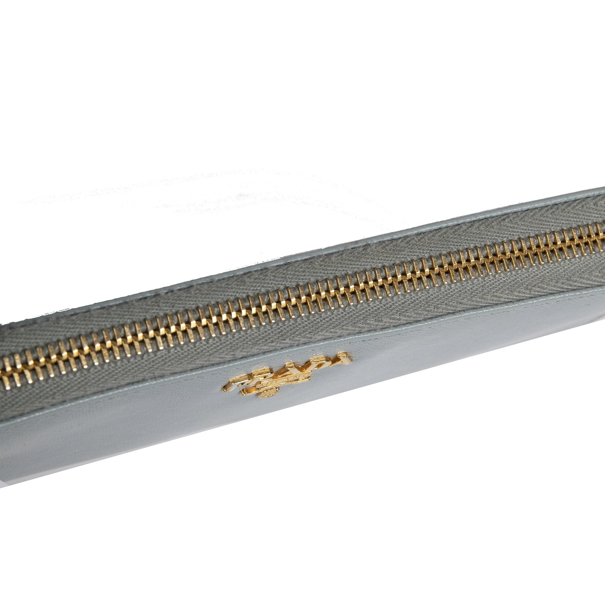 Prada Saffiano Lux Half Zip Wallet w/ Box