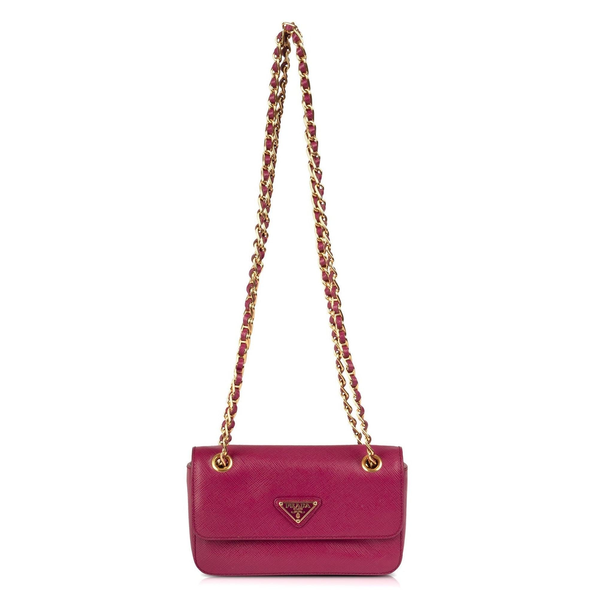 Prada Saffiano Lux Mini Flap Bag