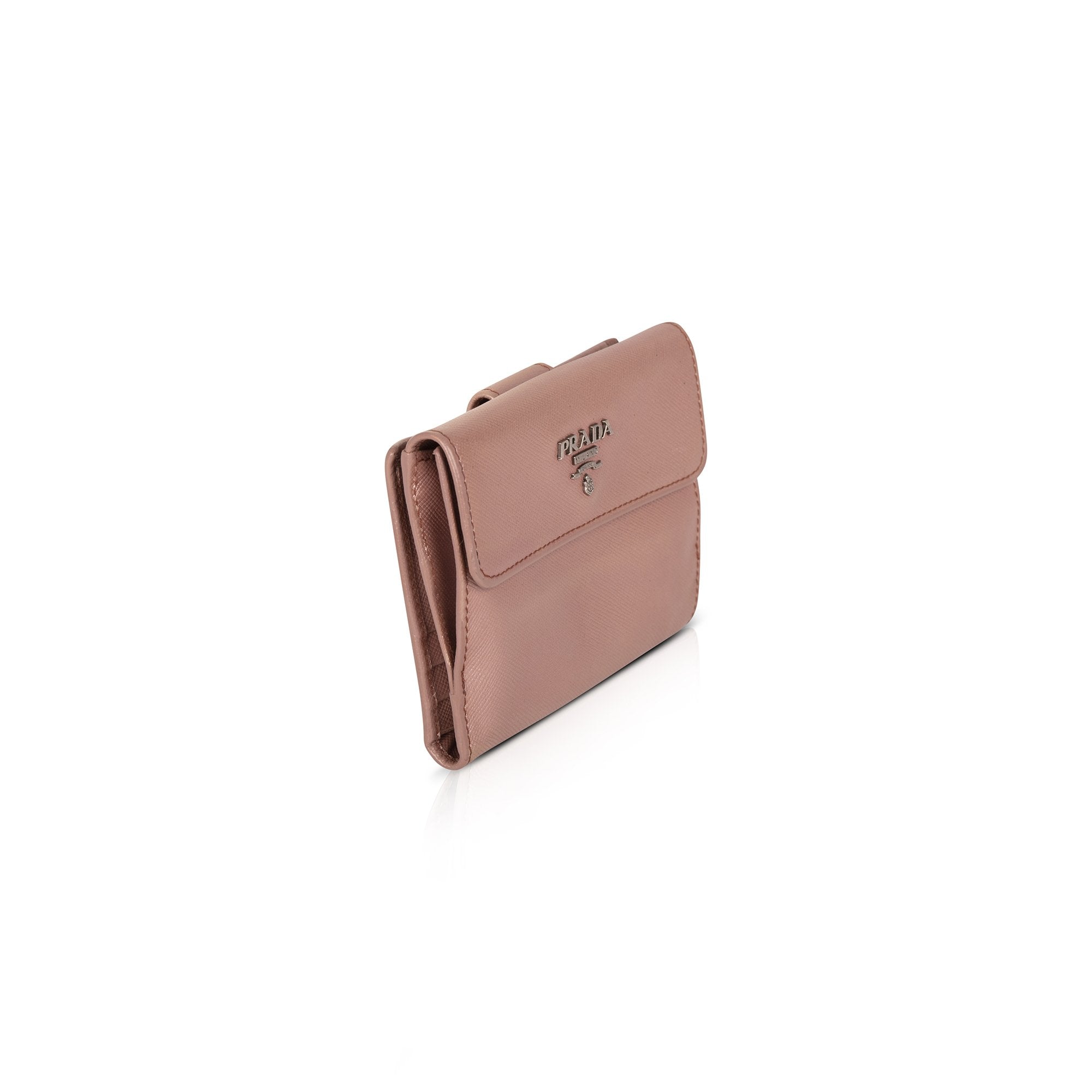 Prada Saffiano Metal Leather French Purse w/ Box
