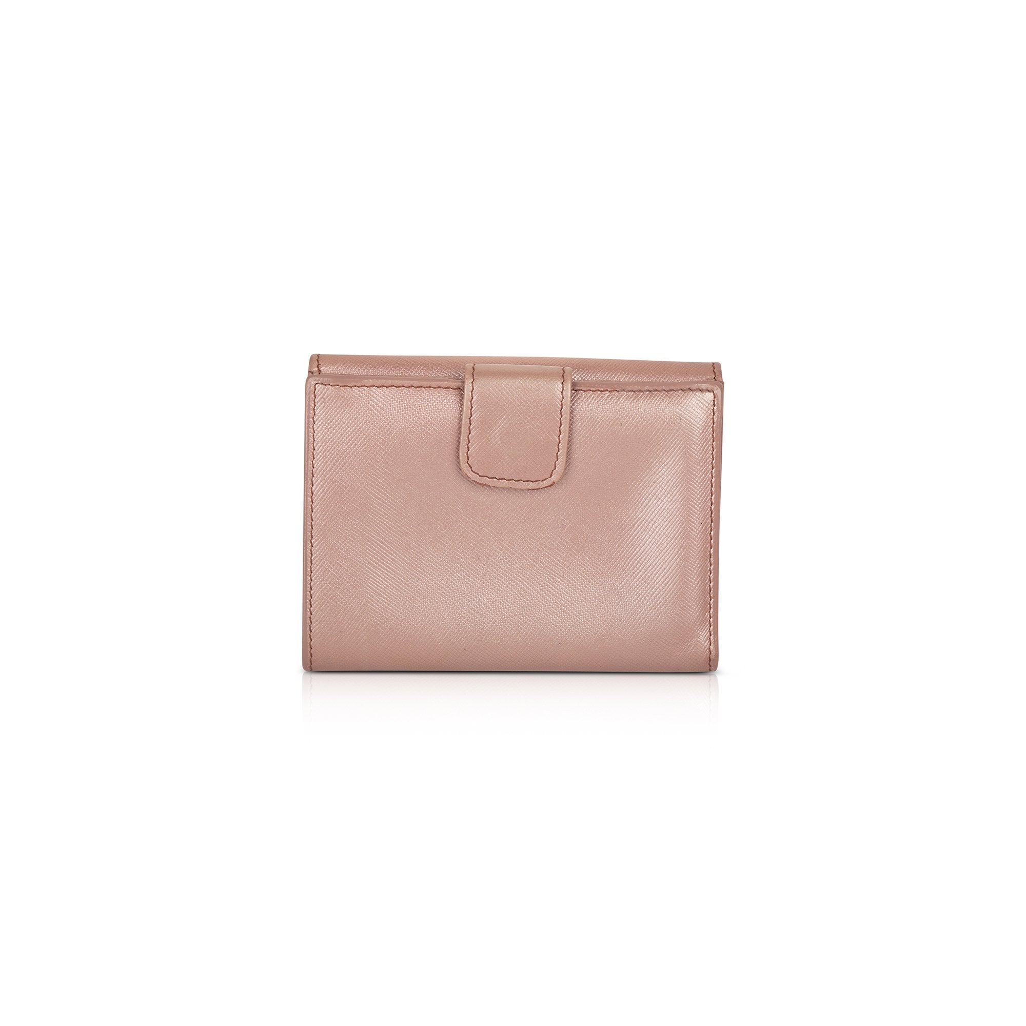 Prada Saffiano Metal Leather French Purse w/ Box
