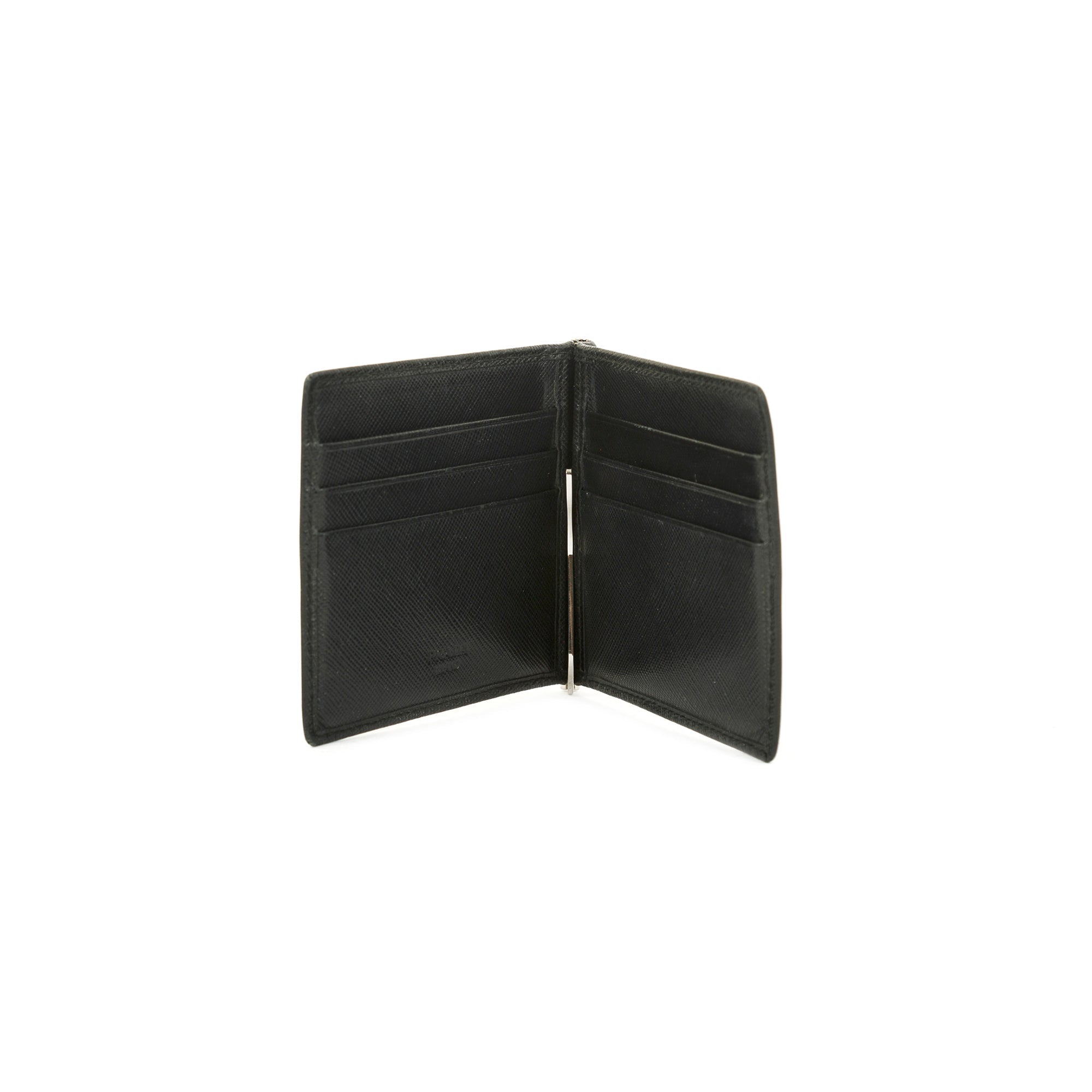 Prada Saffiano Money Clip Bifold Wallet