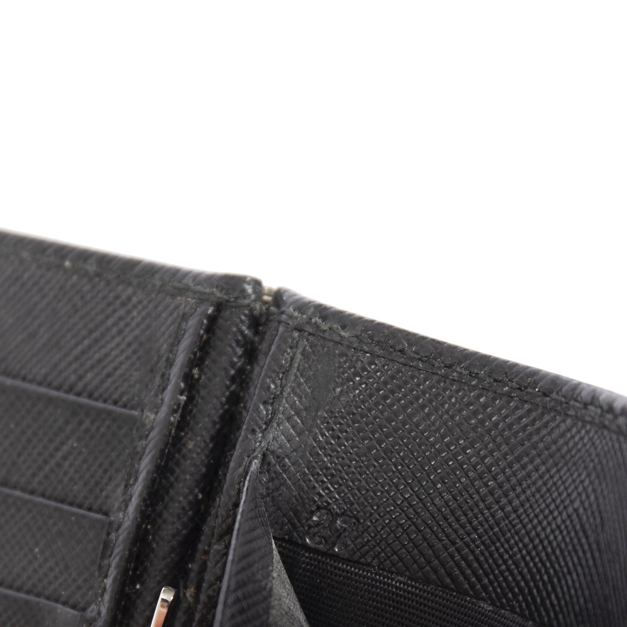 Prada Saffiano Money Clip Bifold Wallet
