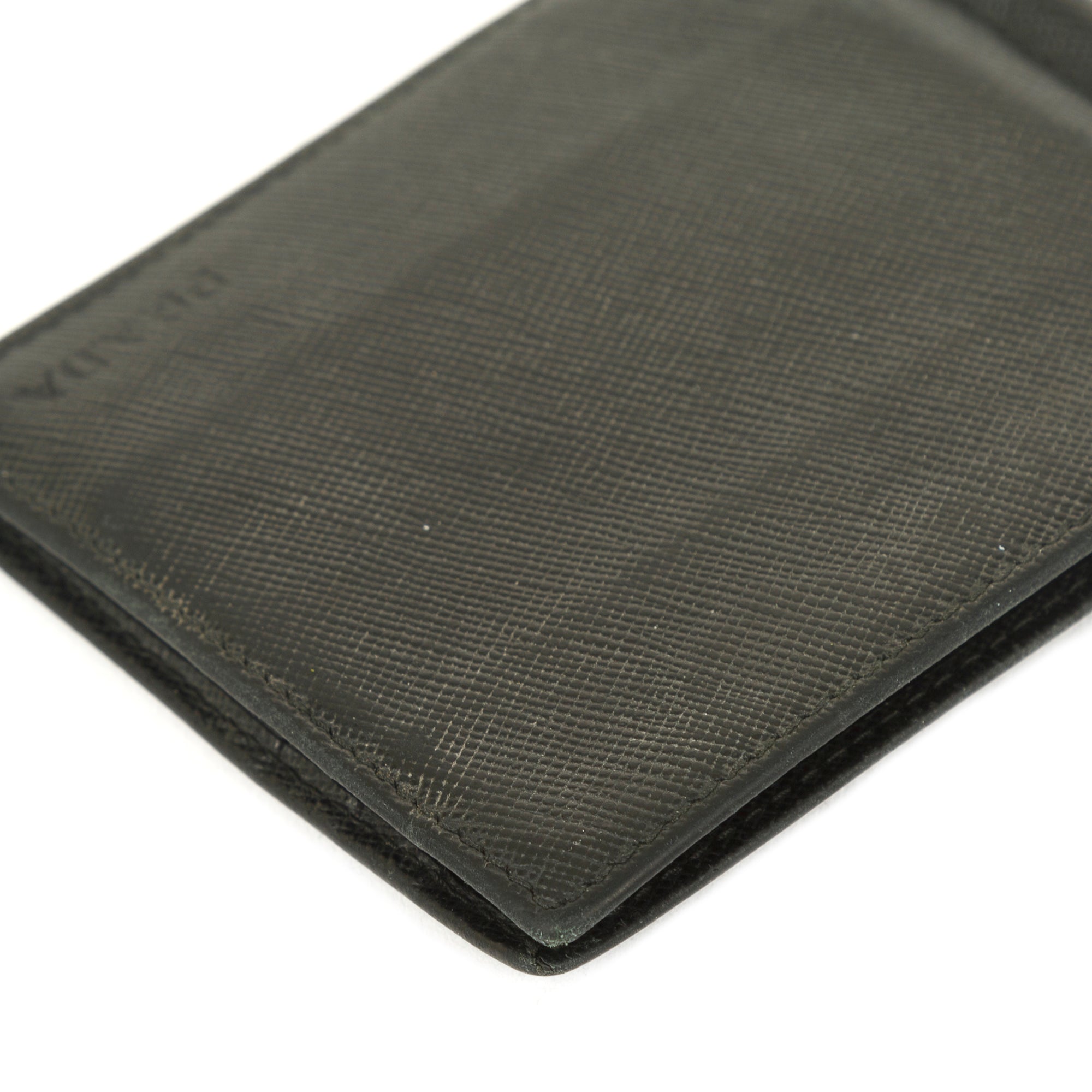 Prada Saffiano Money Clip Bifold Wallet