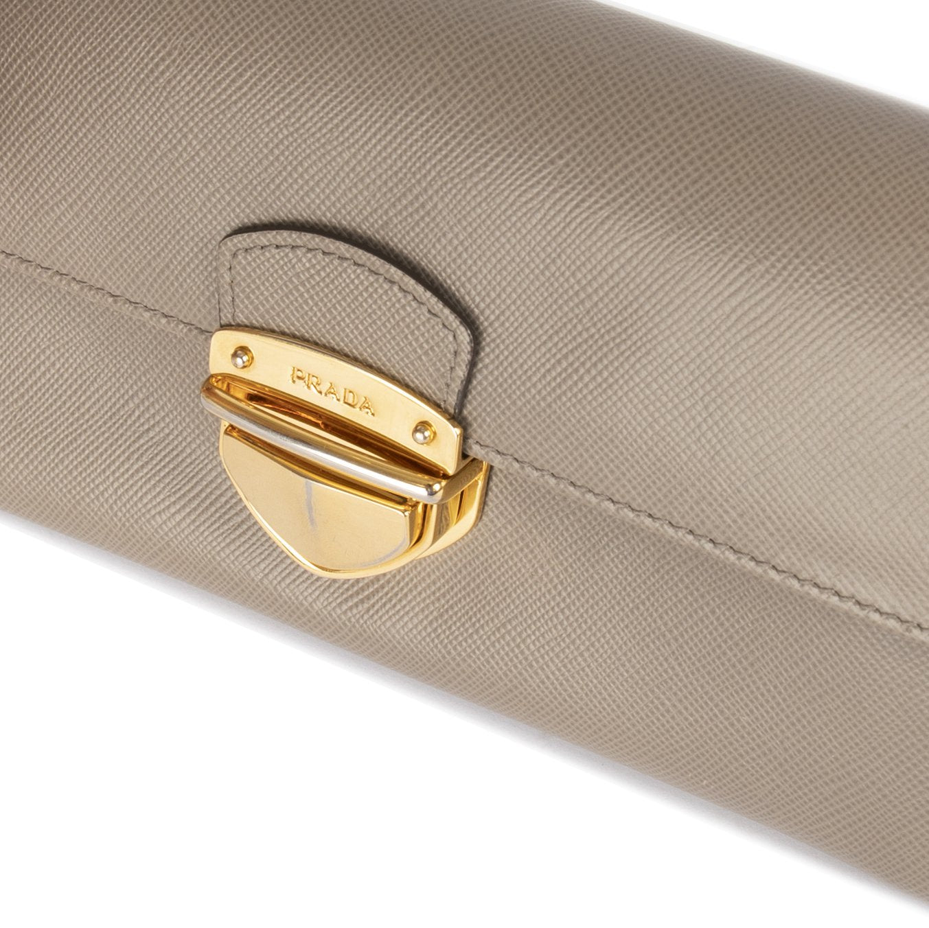 Prada Saffiano Push Lock Wallet w/ Box