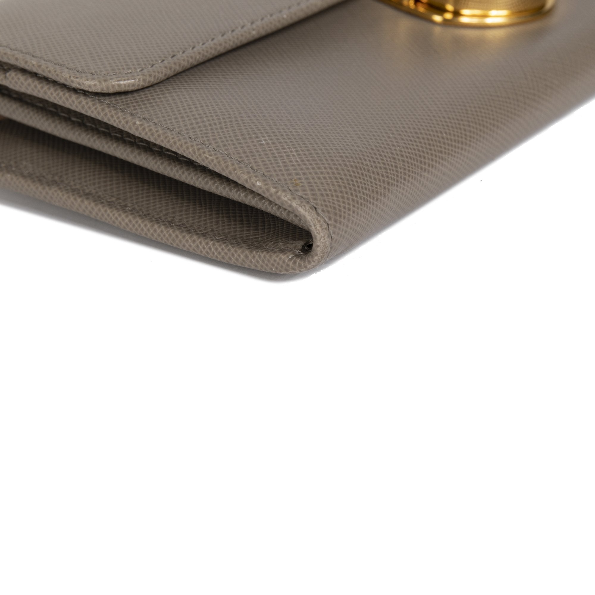 Prada Saffiano Push Lock Wallet w/ Box