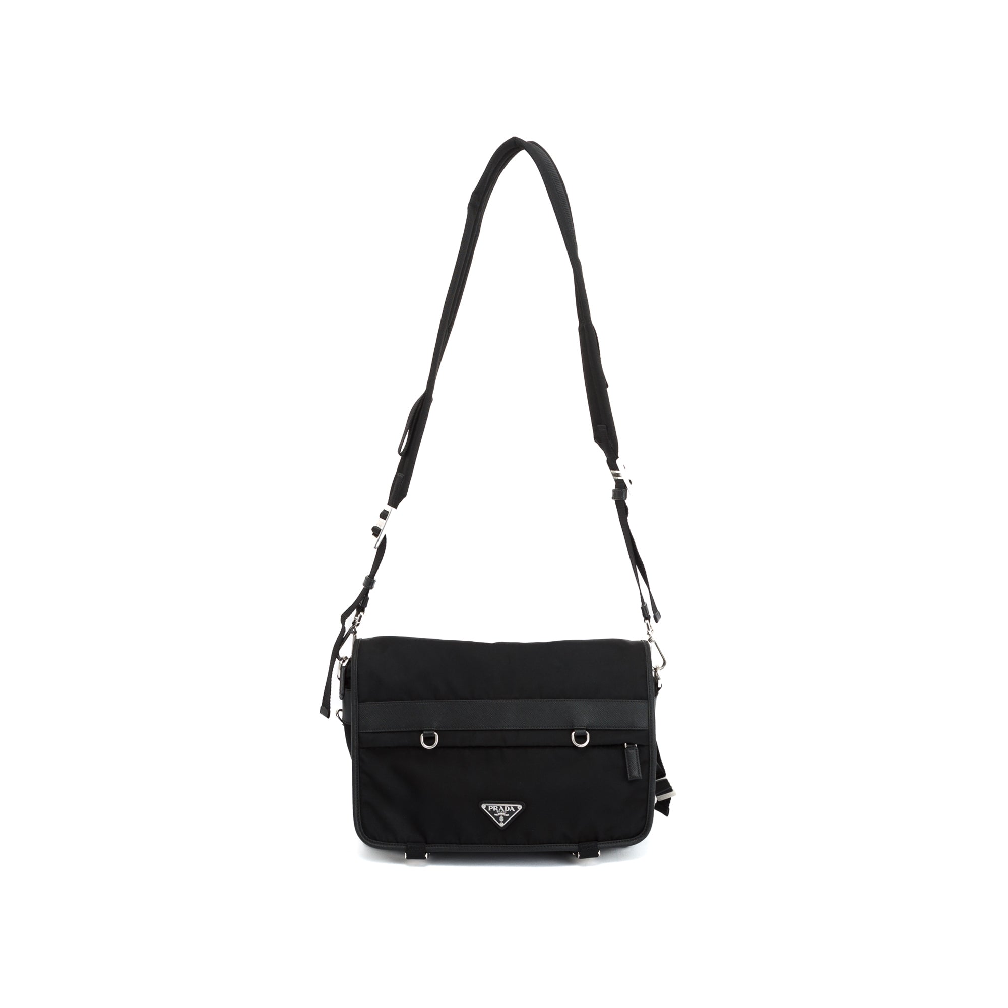 Prada Saffiano-Trimmed Nylon Messenger Bag