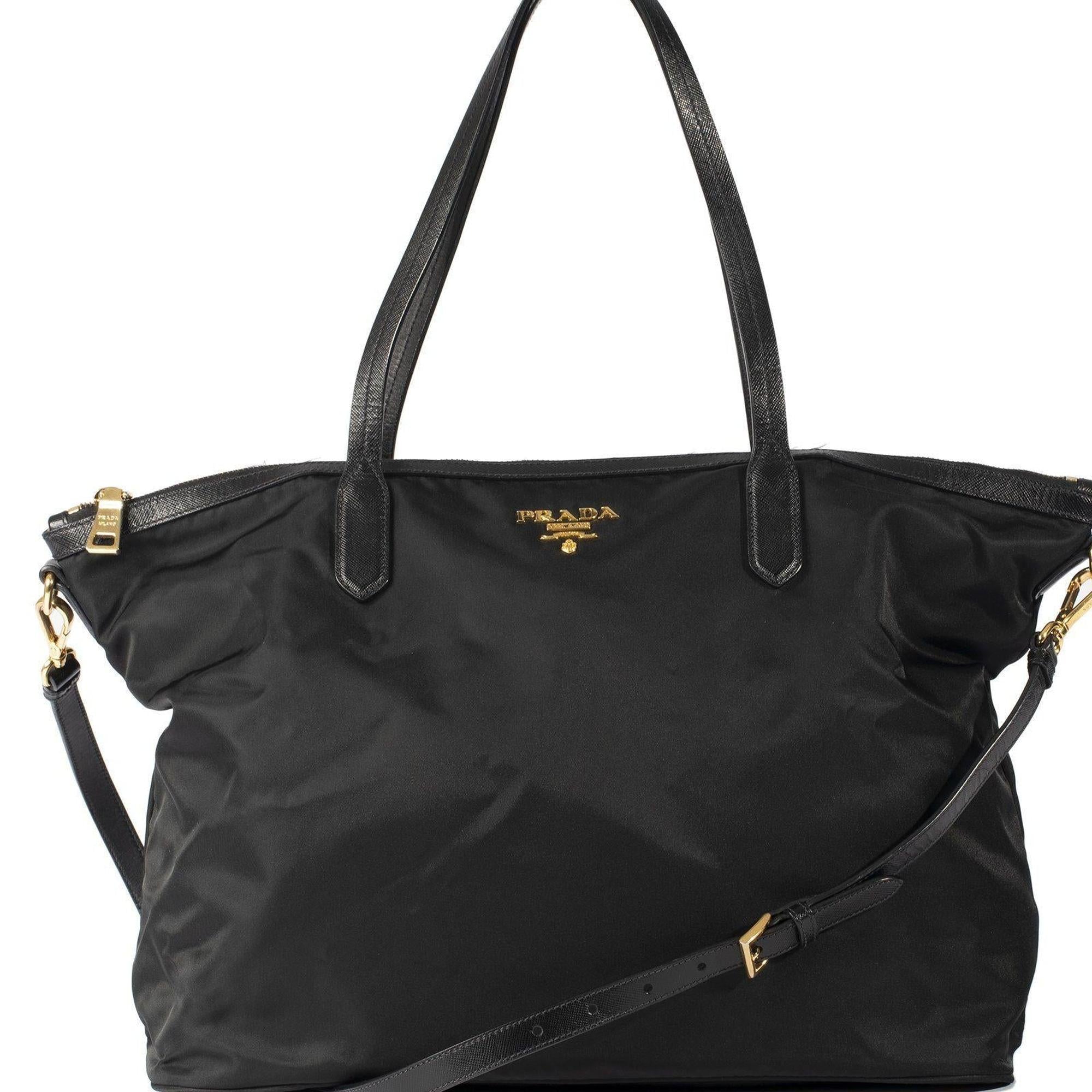 Prada Saffiano-Trimmed Vela Nylon Tote