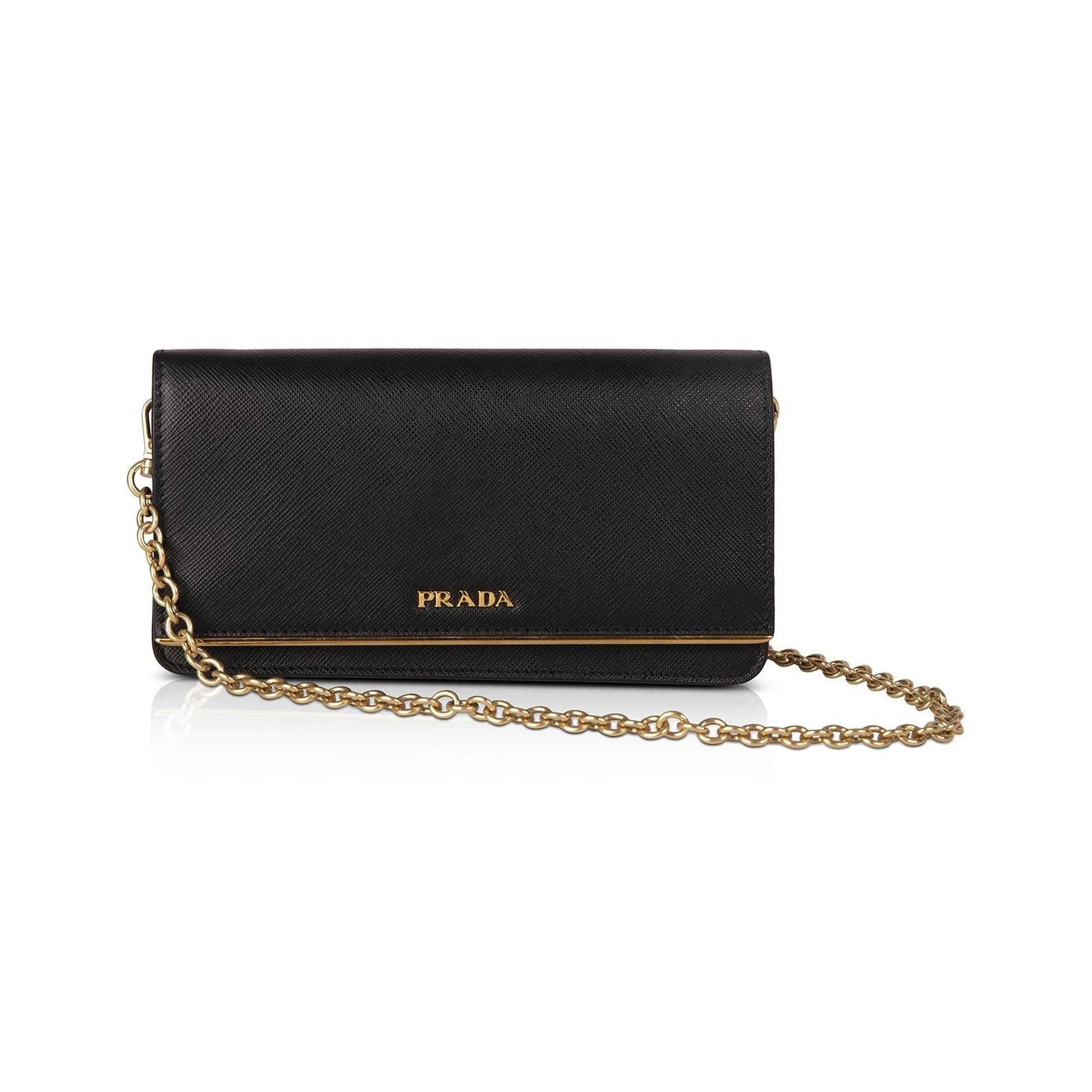 Prada Saffiano Wallet on Chain w/ Box & Authenticity Card