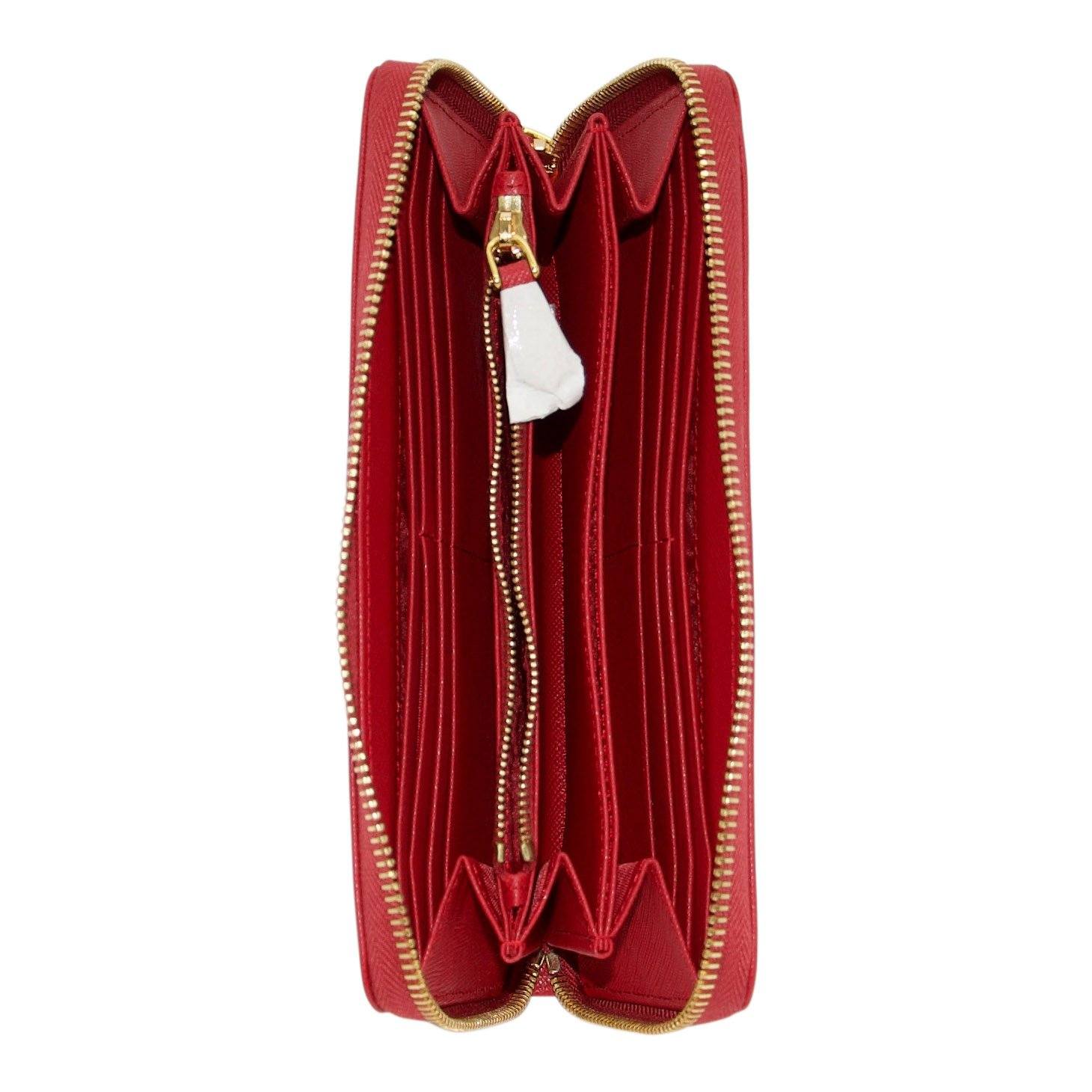 Prada Saffiano Zip Around Wallet