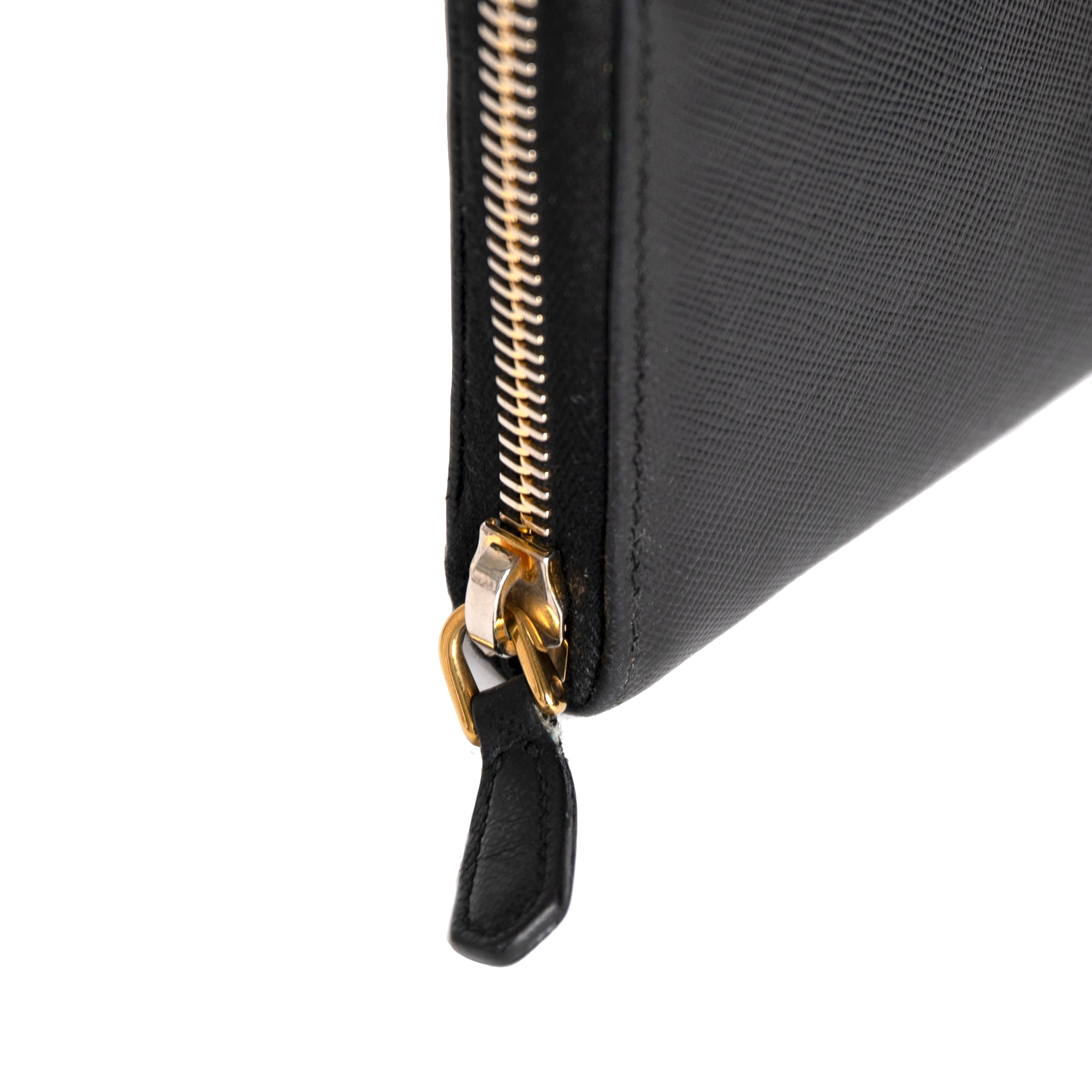 Prada Saffiano Zip Around Wallet w/ Box & Authenticity Card