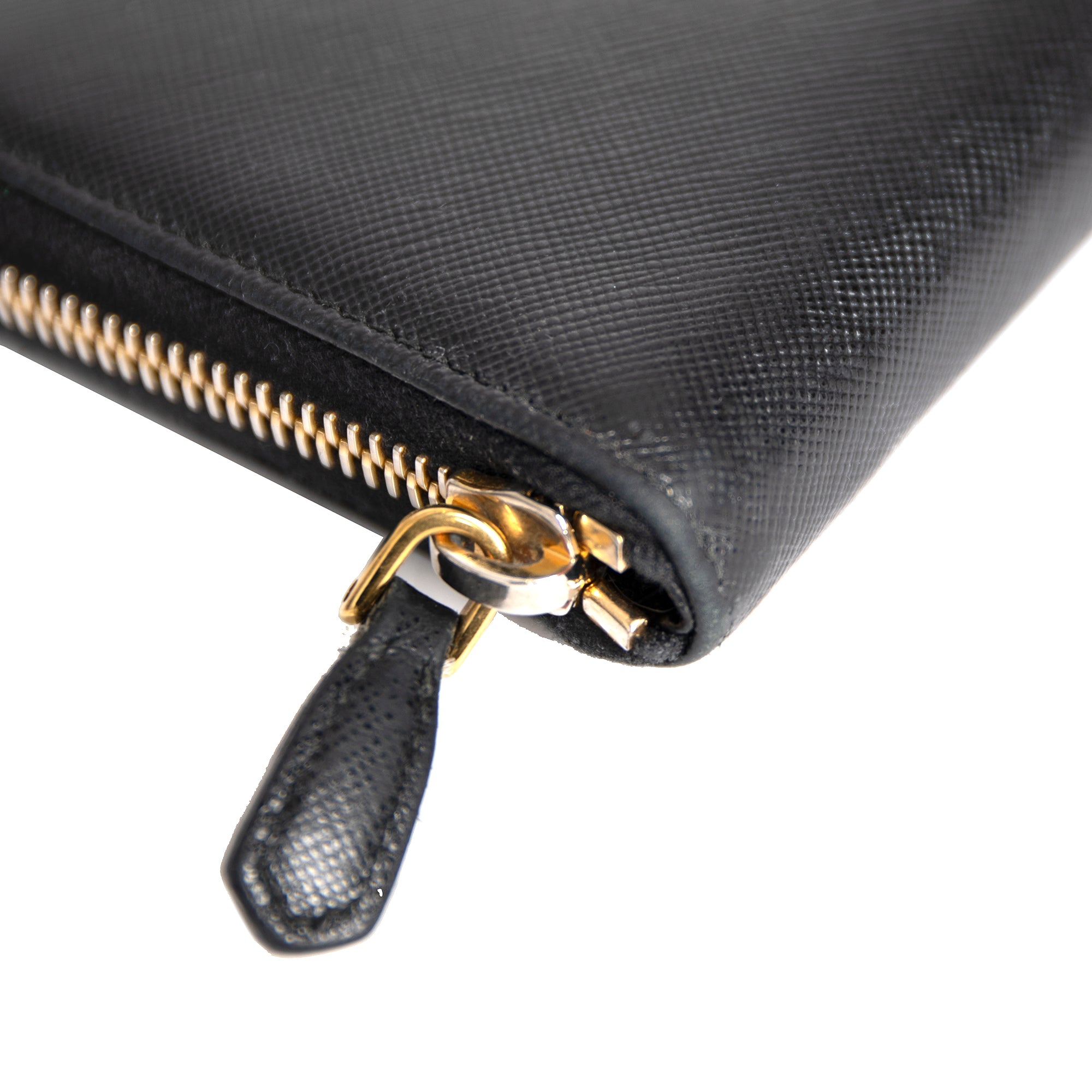 Prada Saffiano Zip Around Wallet w/ Box & Authenticity Card