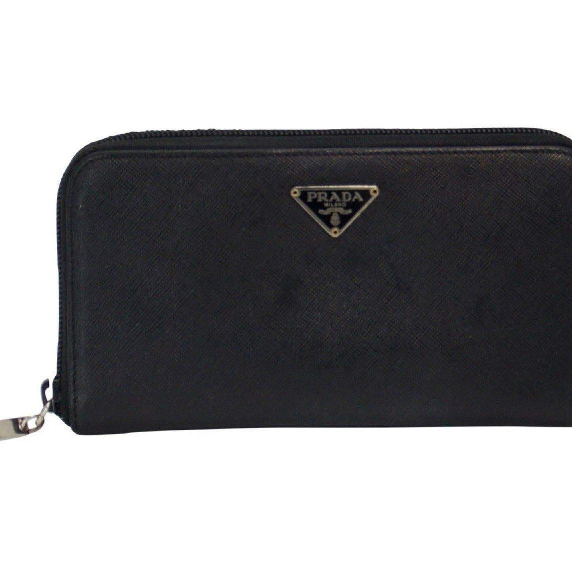 Prada Saffiano Zip Around Wallet