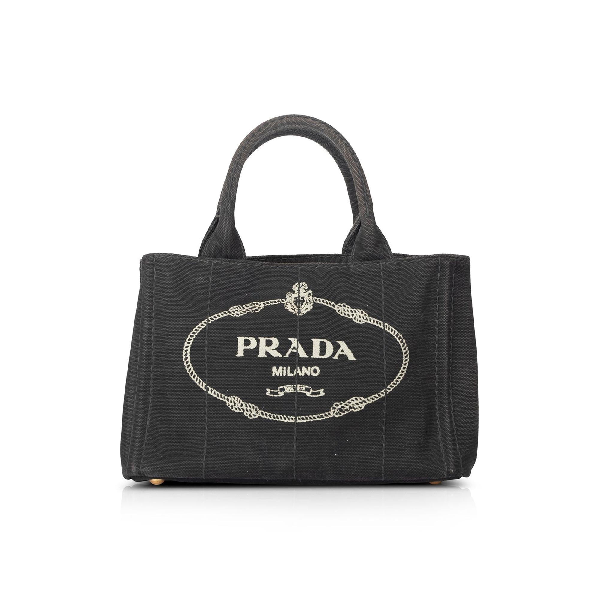 Prada Small Canapa Logo Tote