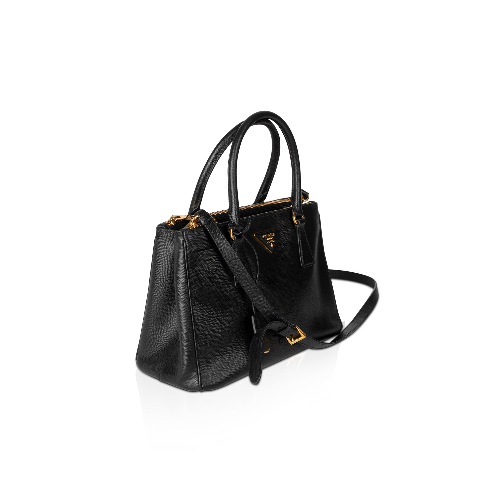 Prada Small Saffiano Lux Galleria Double Zip Tote