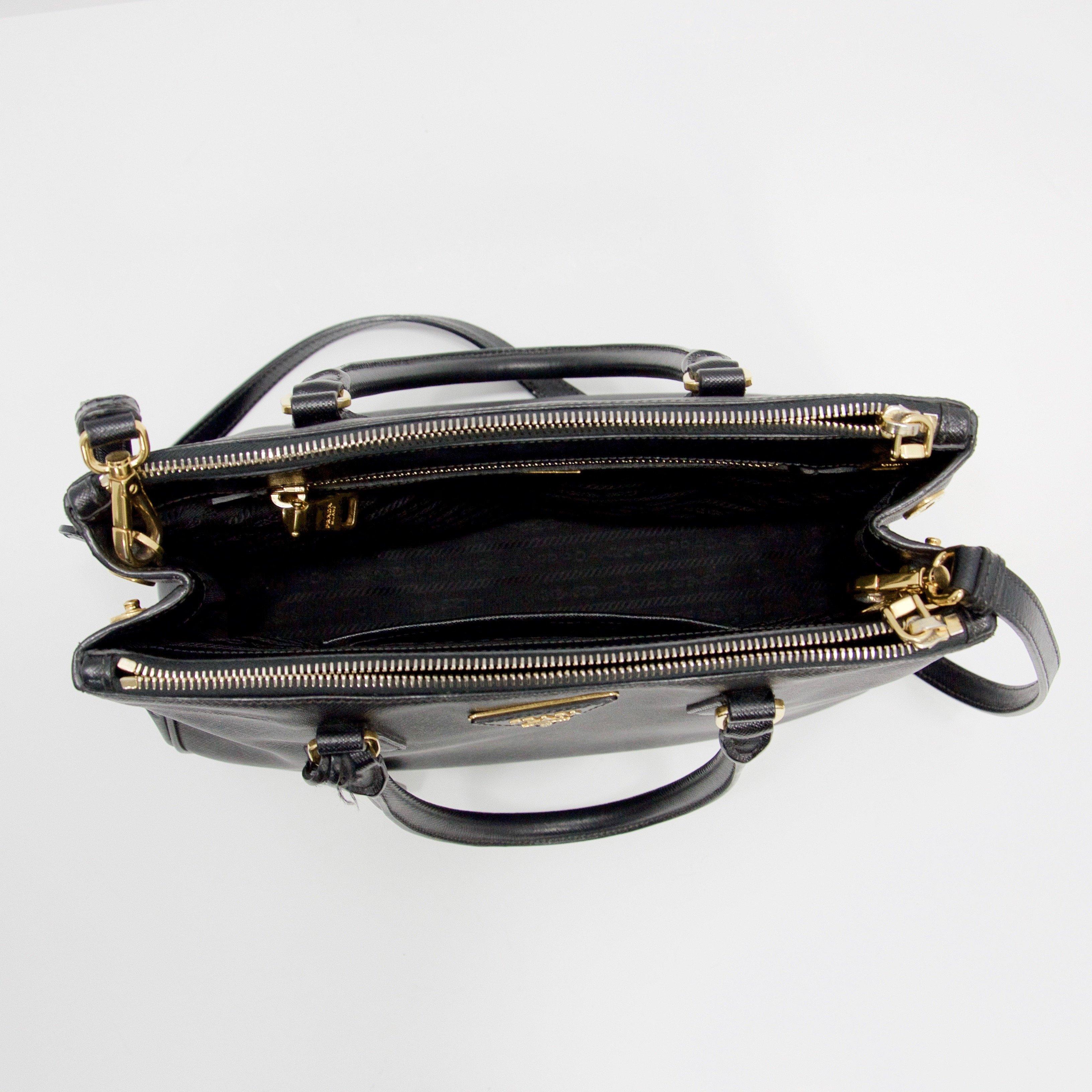 Prada Small Saffiano Lux Galleria Double Zip Tote