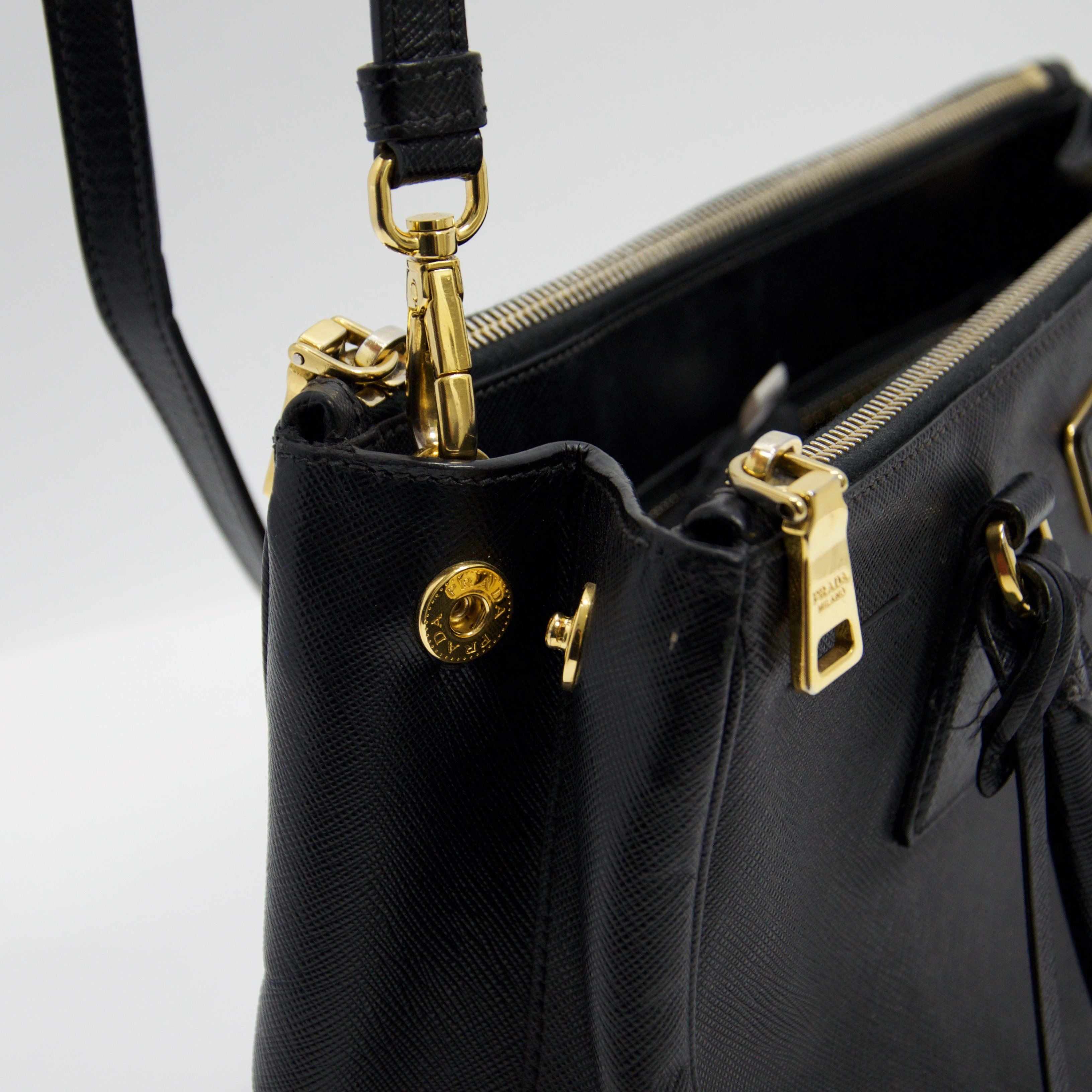 Prada Small Saffiano Lux Galleria Double Zip Tote