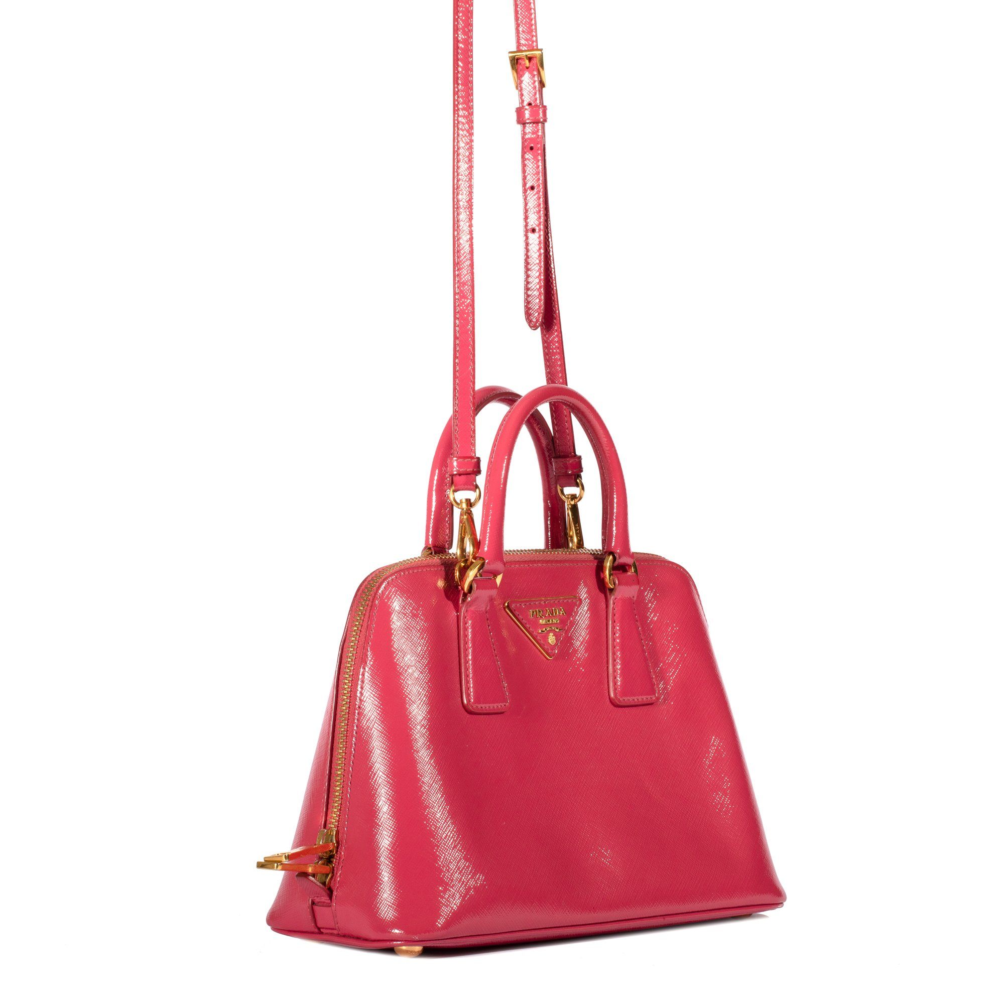 Prada Small Saffiano Vernice Promenade Bag