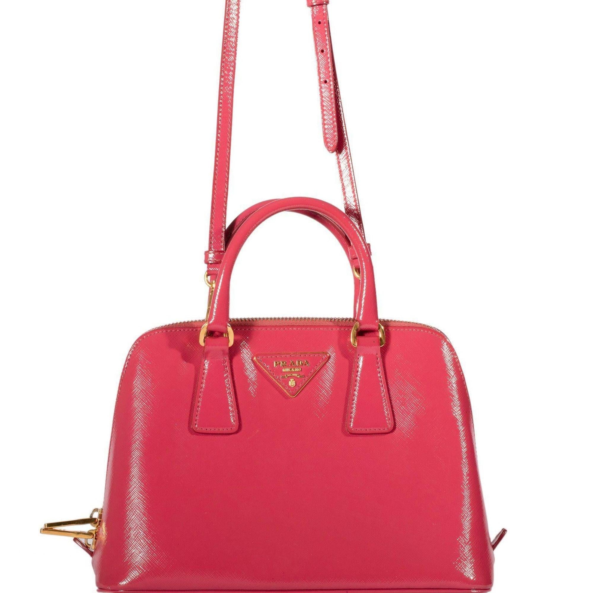 Prada Small Saffiano Vernice Promenade Bag