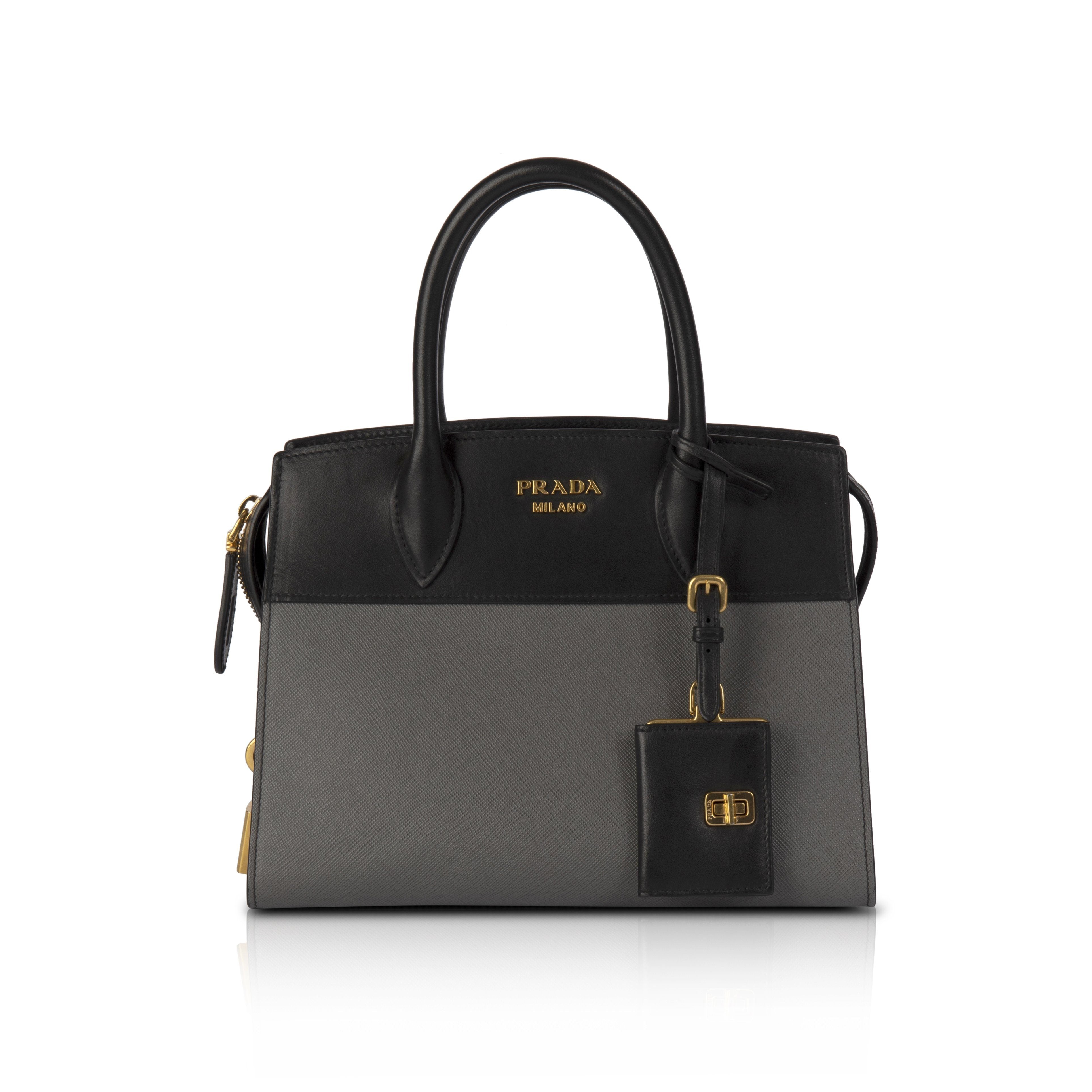 Prada Small Saffiano and City Calf Esplanade Bag