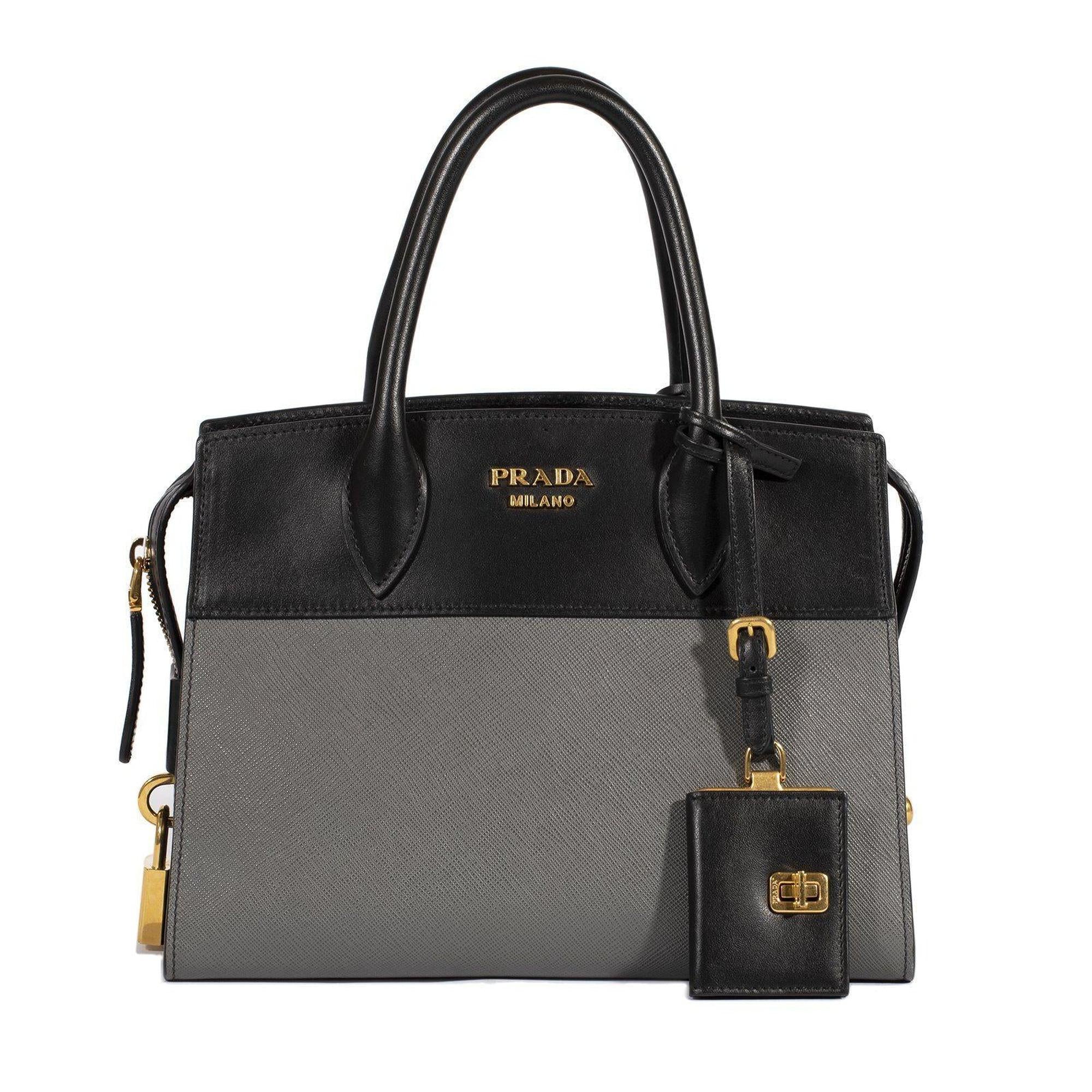 Prada Small Saffiano and City Calf Esplanade Bag
