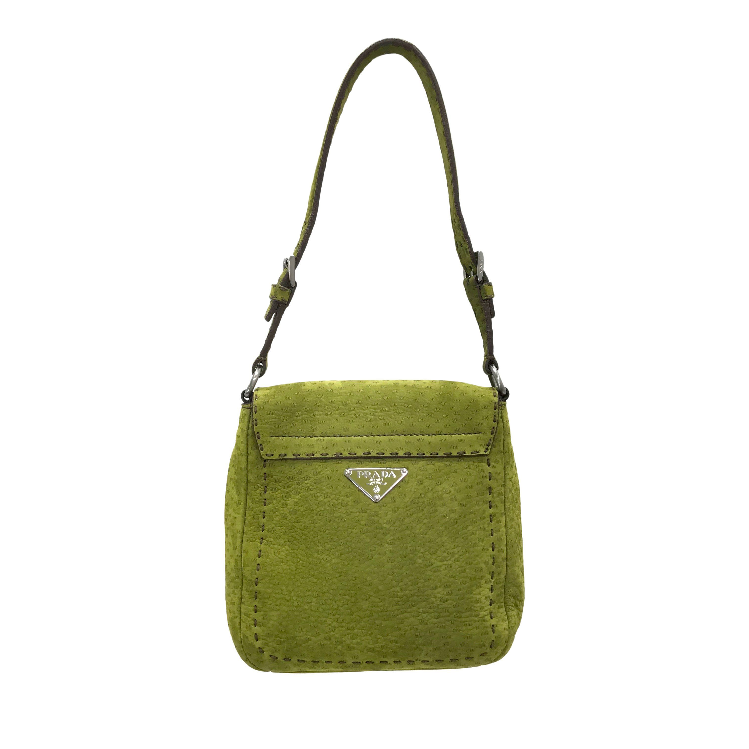 Prada Suede Saddle Shoulder Bag