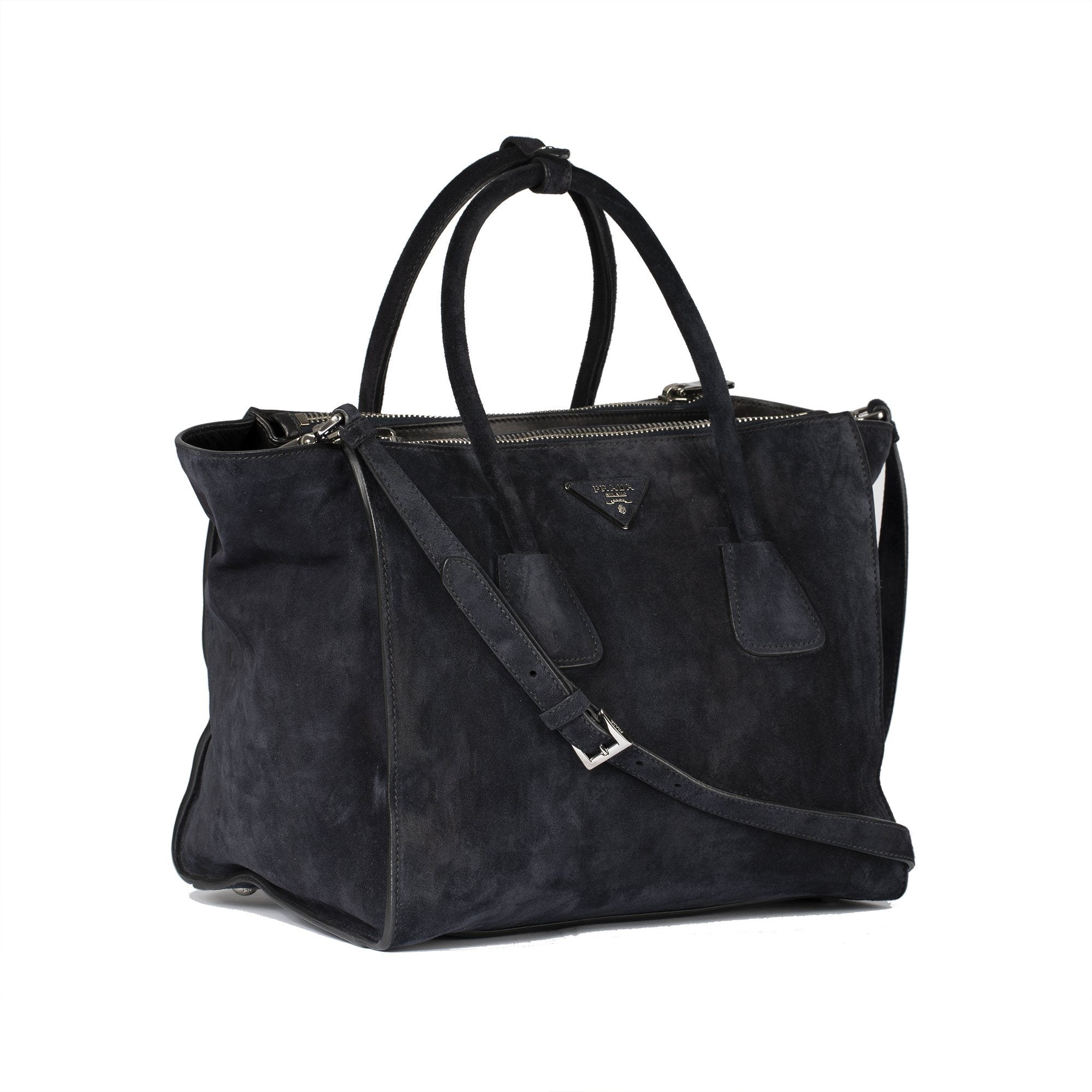 Prada Suede Twin Pocket Tote