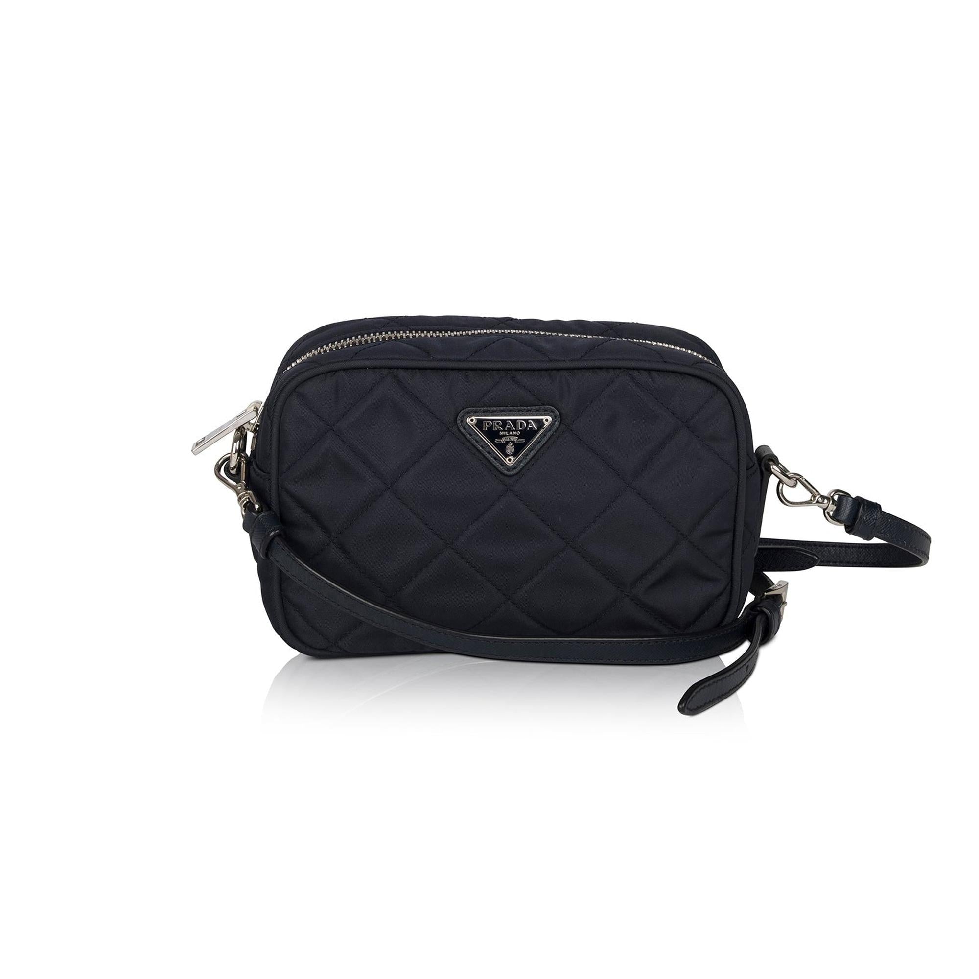Prada Tessuto Nylon Impuntu Quilted Crossbody Bag